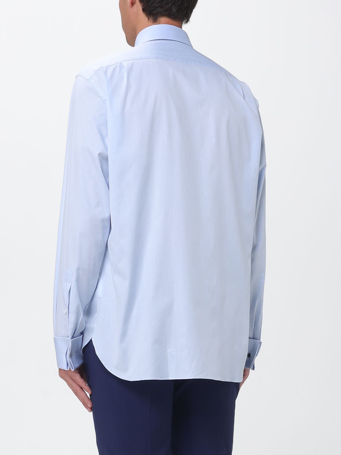 Zegna Shirt Men Gnawed Blue ZEGNA
