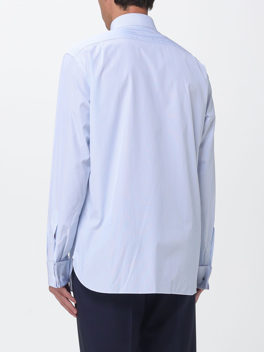Zegna Shirt Men Gnawed Blue ZEGNA