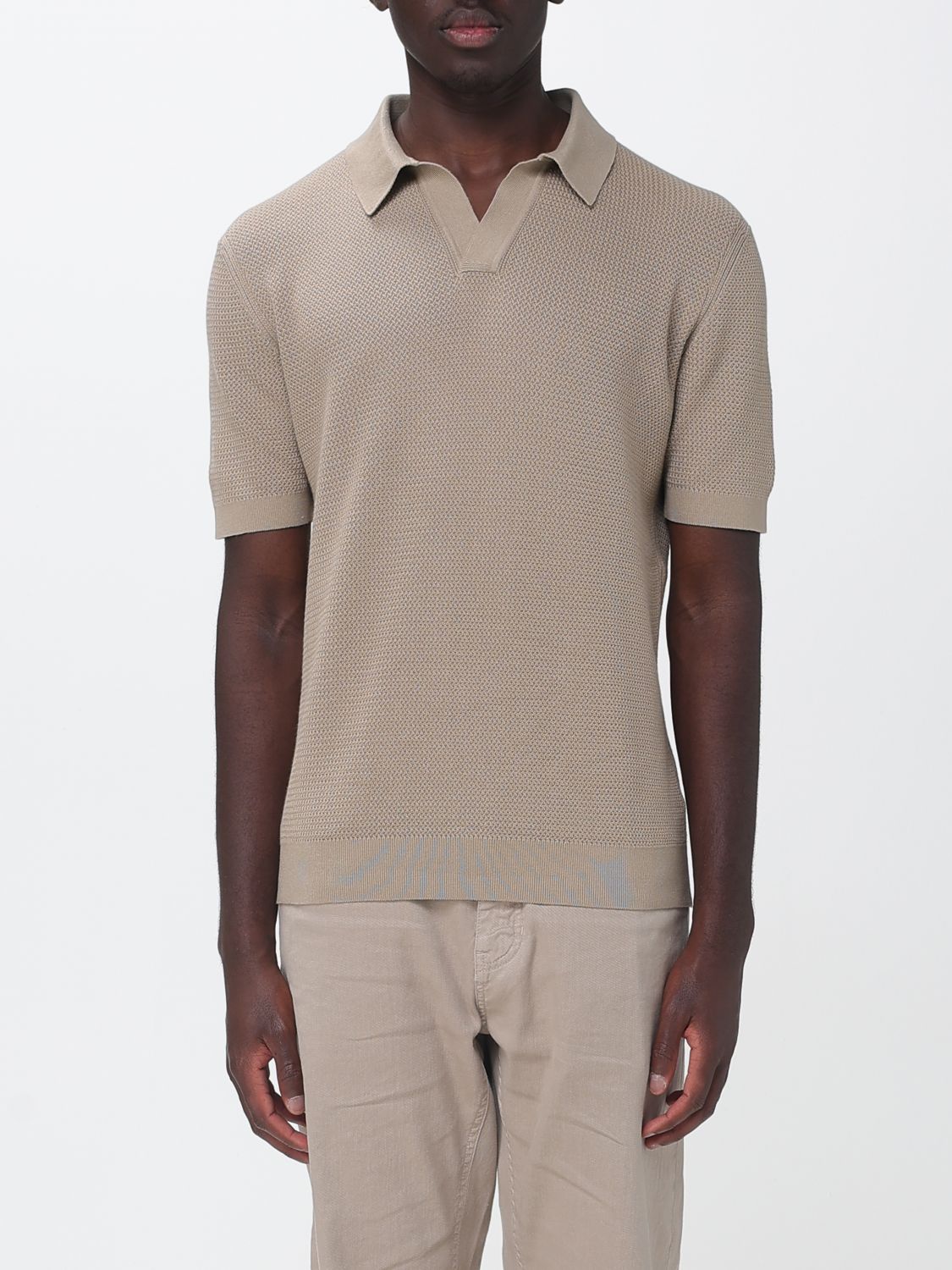 Zegna Polo Shirt Men Beige ZEGNA