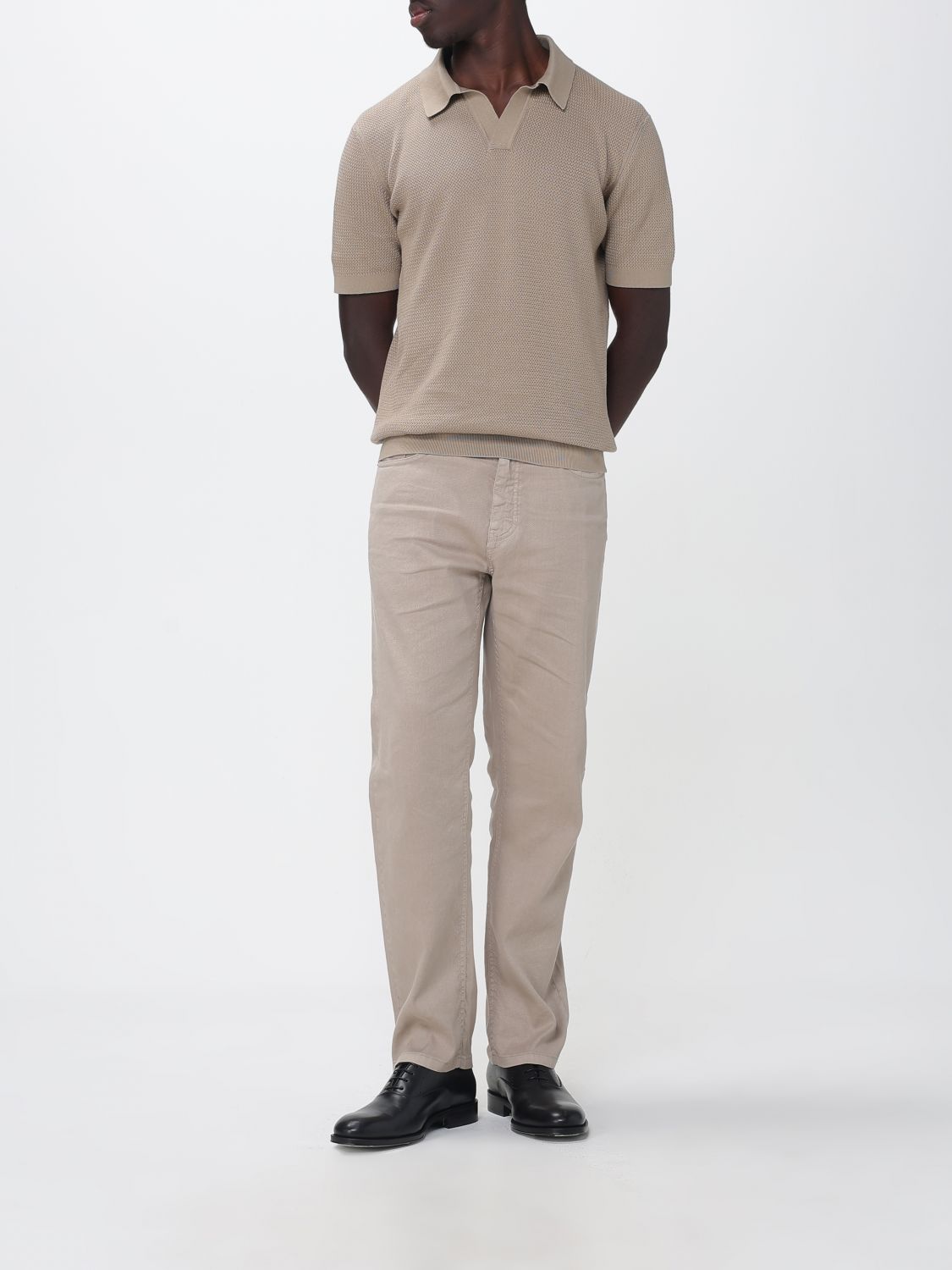 Zegna Polo Shirt Men Beige ZEGNA