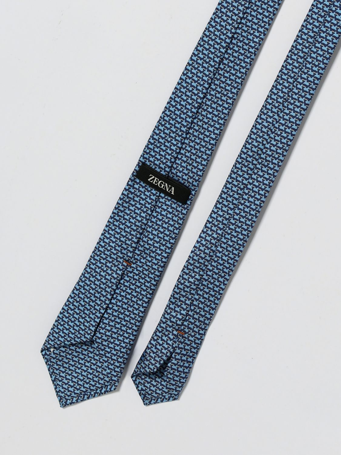 Zegna Tie Men Gnawed Blue ZEGNA