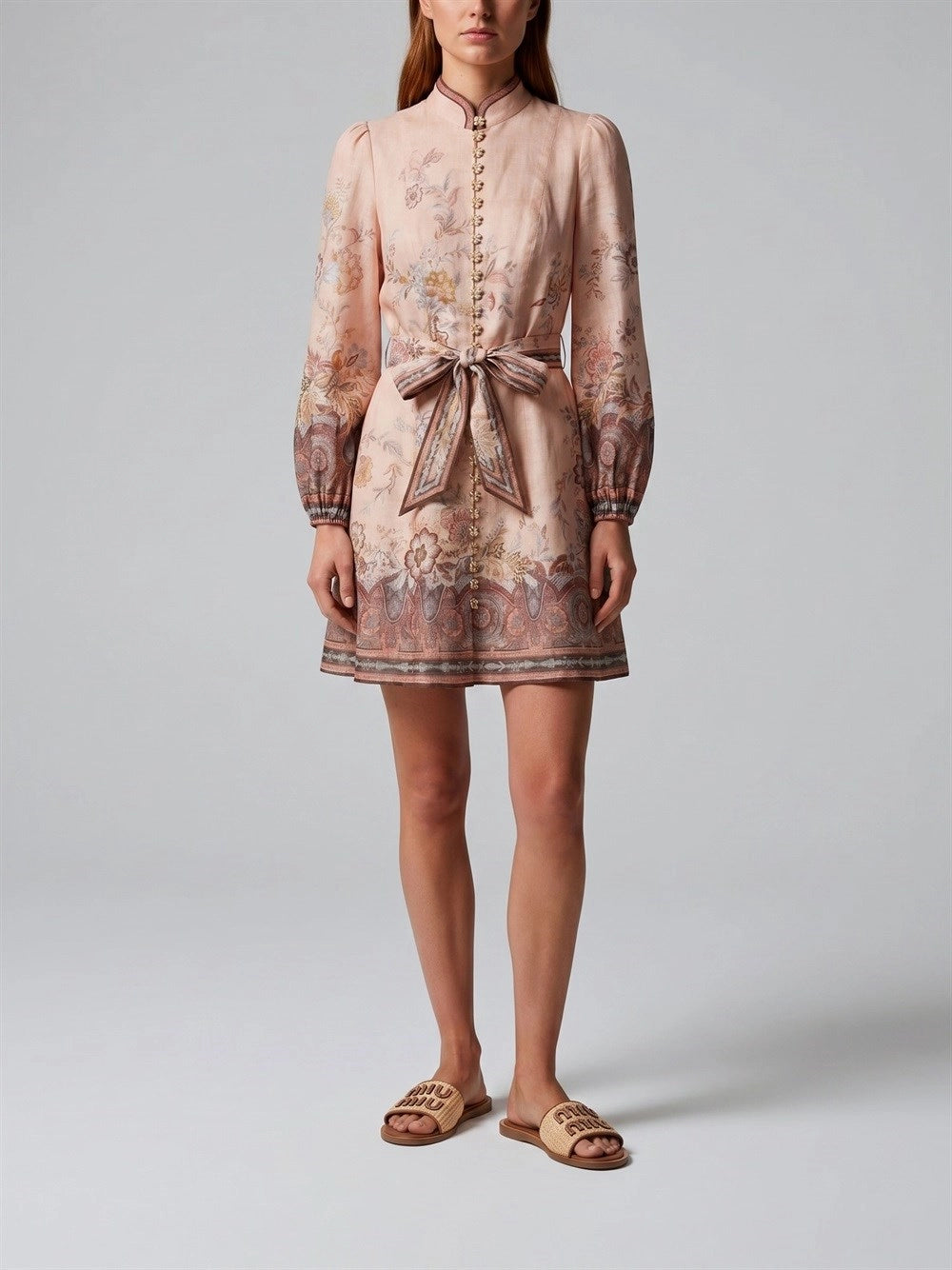 Zimmermann Women `Alchemy` Button Mini Dress ZIMMERMANN