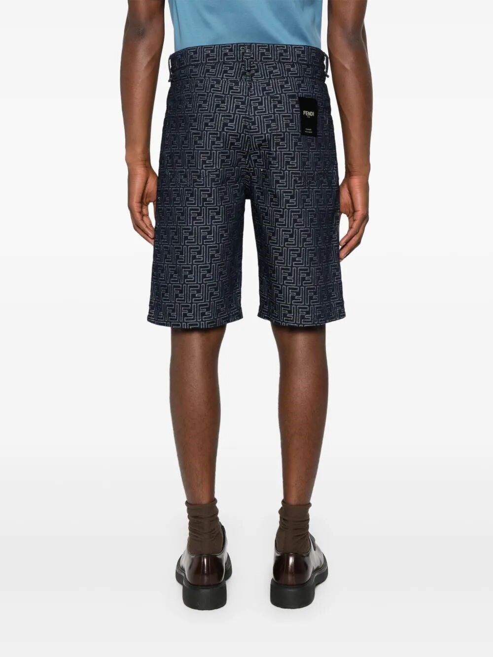 Fendi Men `Ff` Denim Shorts FENDI