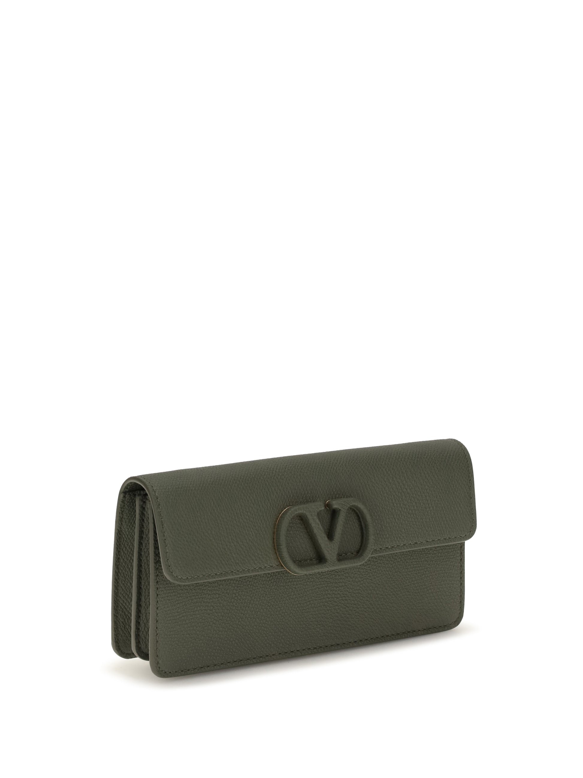 Valentino Garavani Women Vlogo Signature Grainy Calfskin Chain Wallet VALENTINO GARAVANI