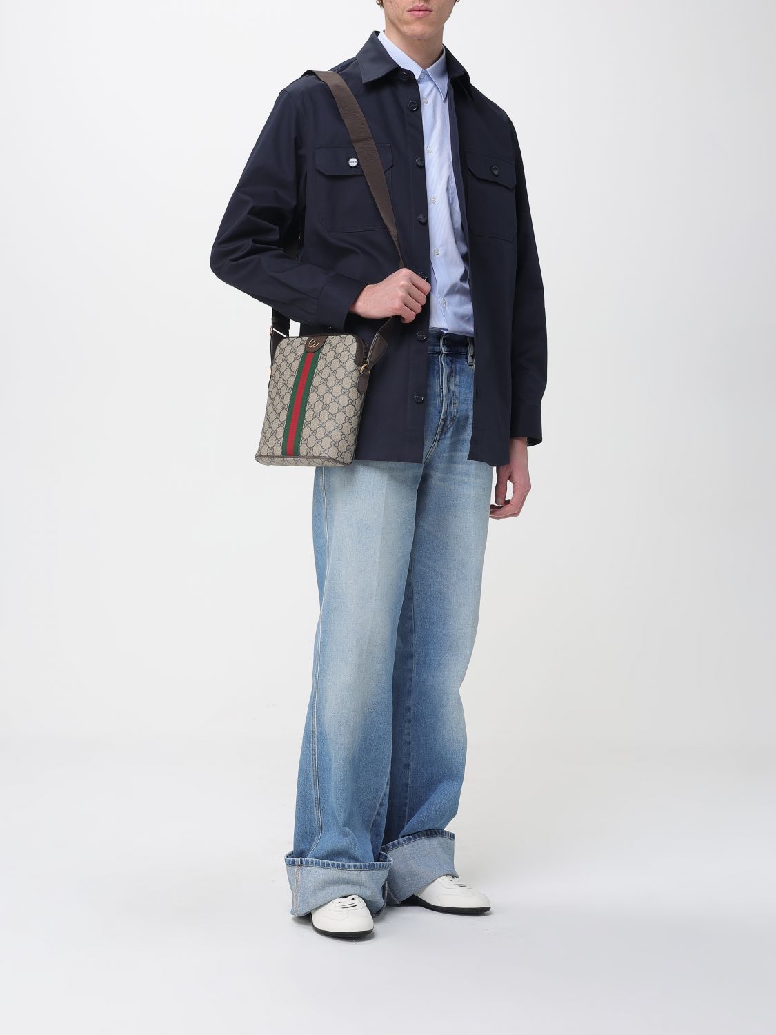 Gucci Shirt Men Gnawed Blue GUCCI