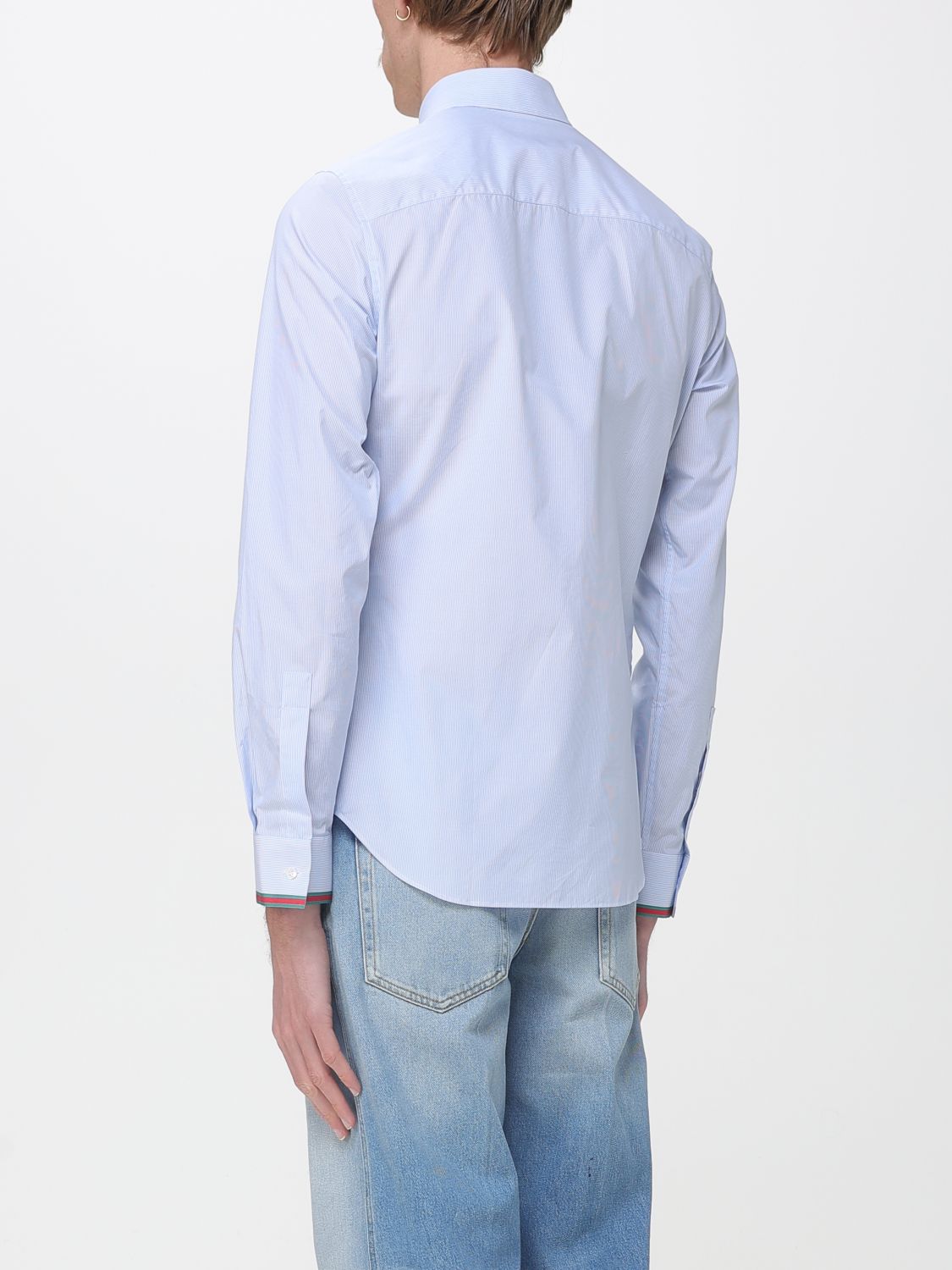 Gucci Shirt Men Gnawed Blue GUCCI