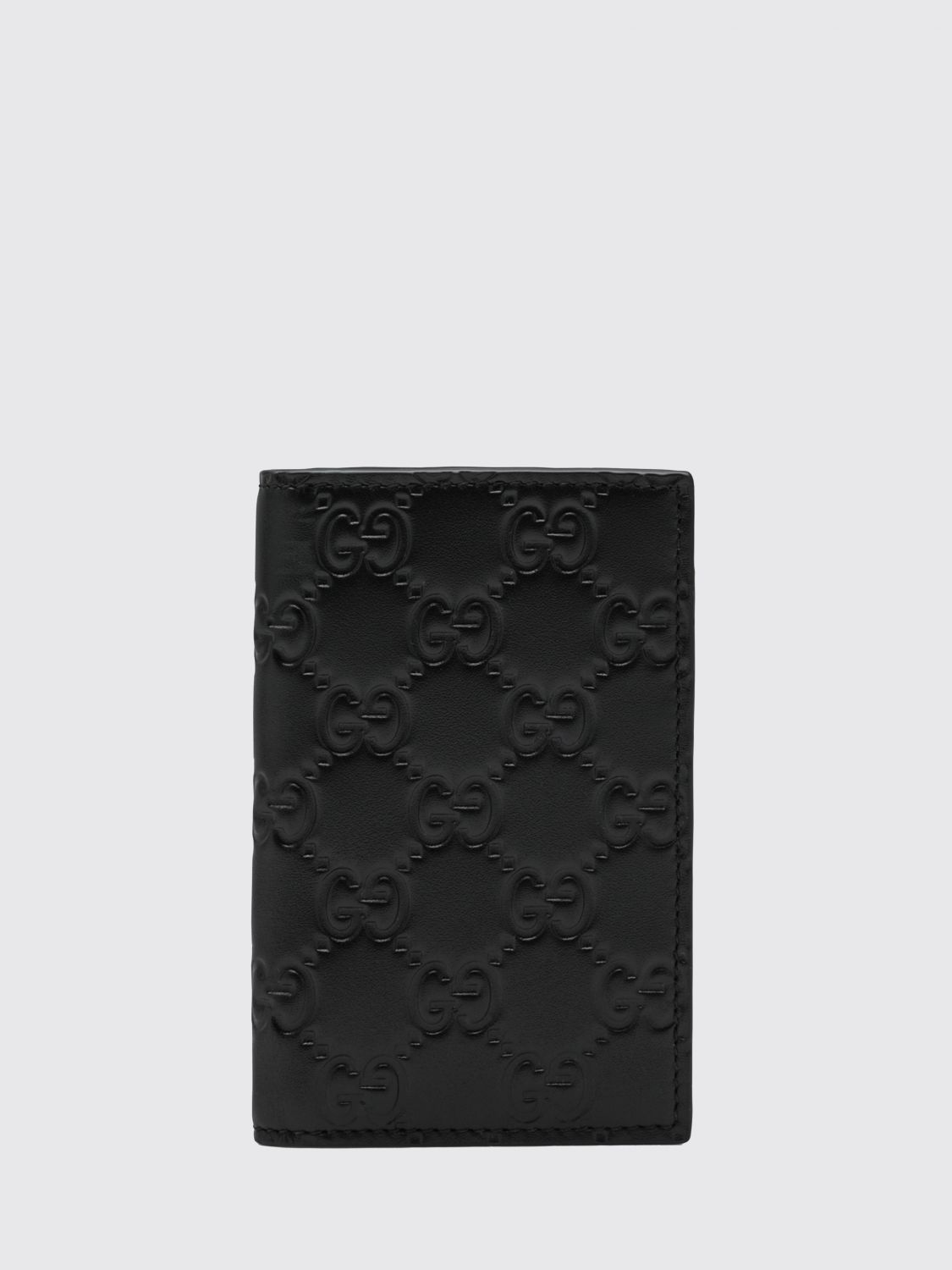 Gucci Men Gg Emblem Embossed Leather Card Holder Gucci GUCCI