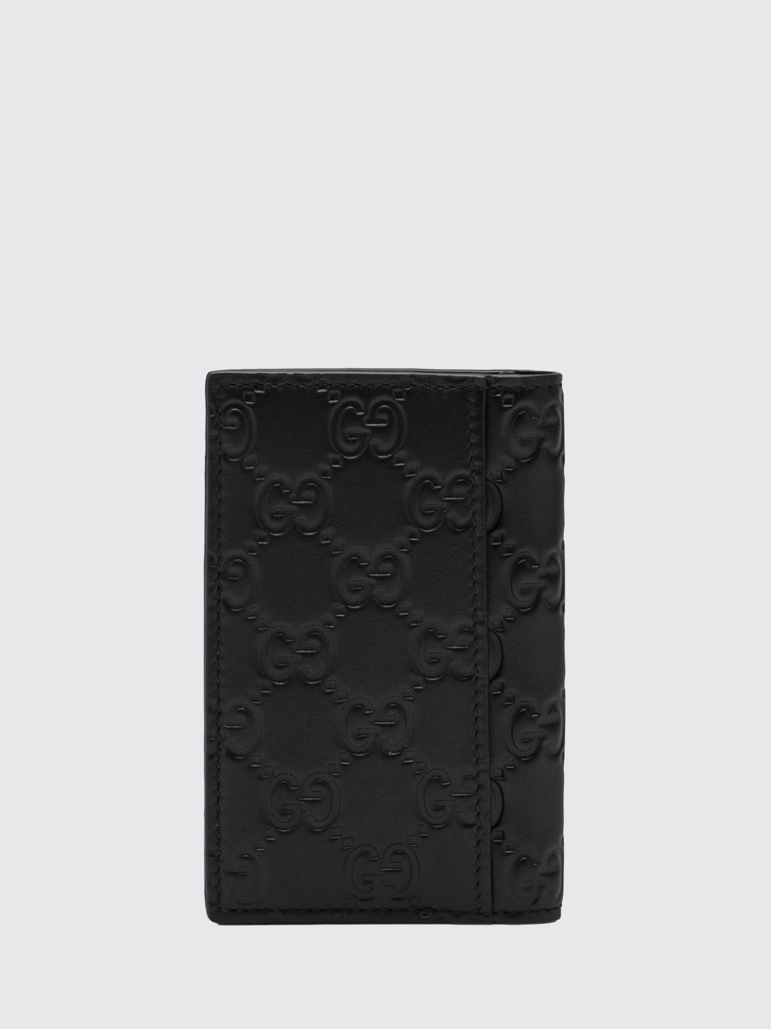Gucci Men Gg Emblem Embossed Leather Card Holder Gucci GUCCI