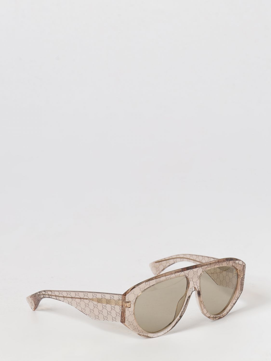 Gucci Women Tortoiseshell Acetate Sunglasses With Embossed Gg Monogram Gucci GUCCI