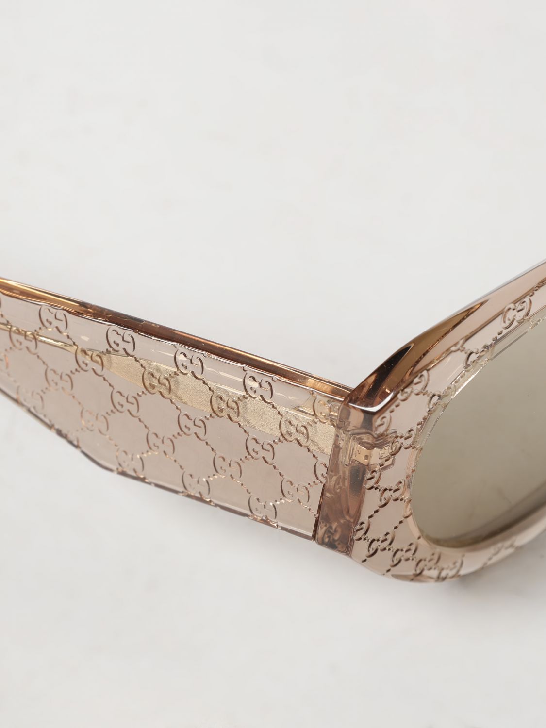 Gucci Women Tortoiseshell Acetate Sunglasses With Embossed Gg Monogram Gucci GUCCI