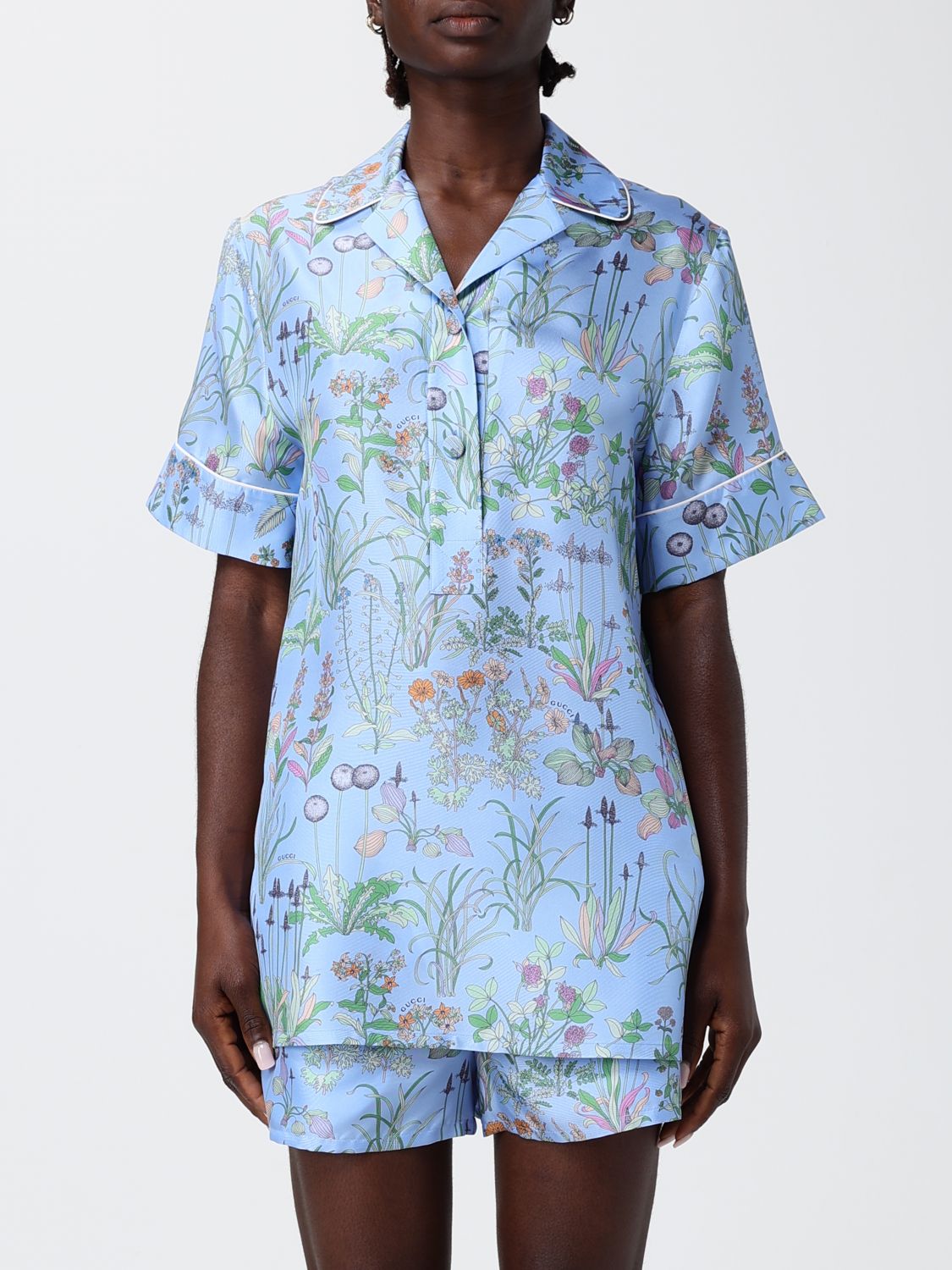 Gucci Shirt Woman Gnawed Blue GUCCI