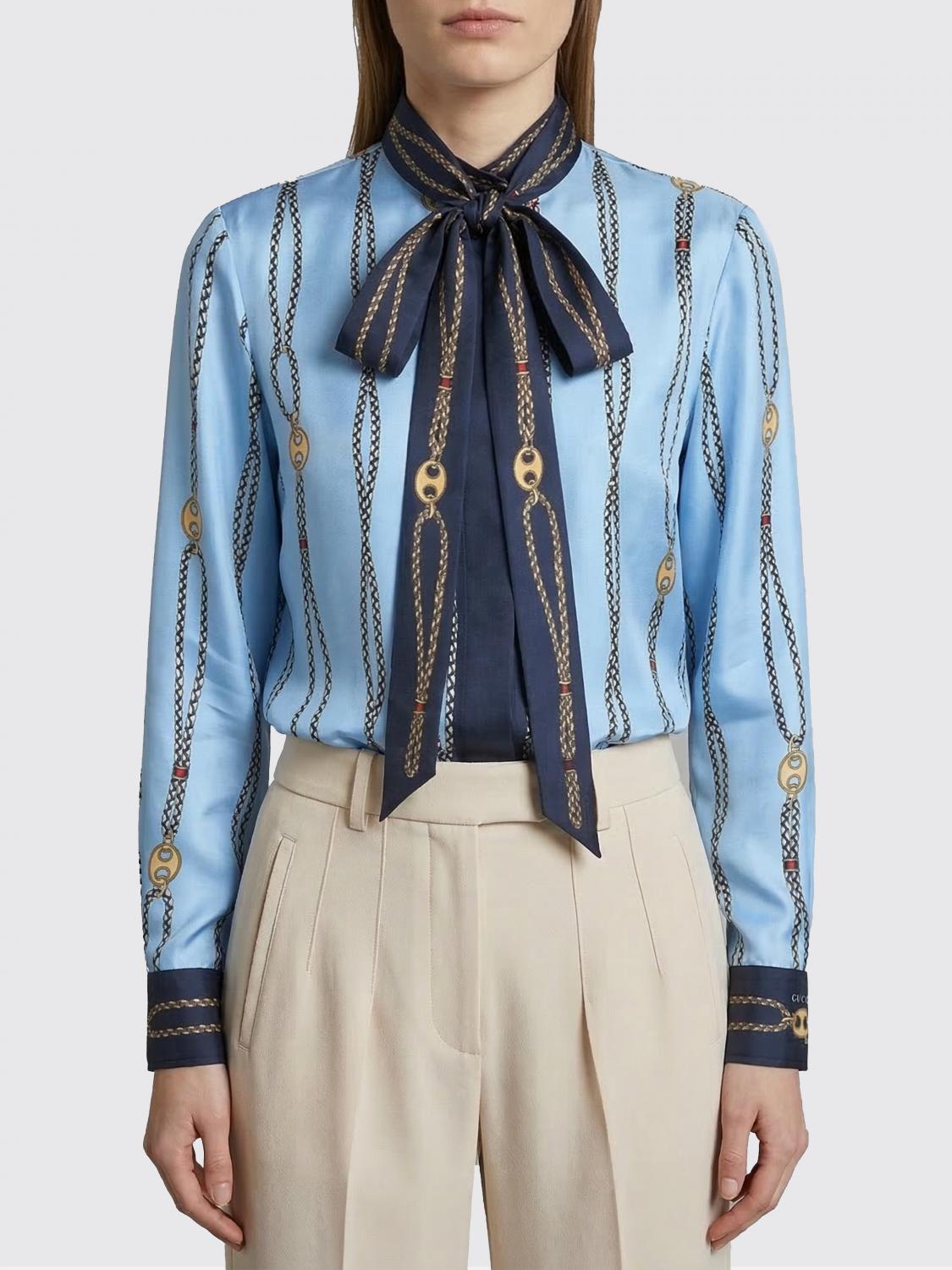Gucci Shirt Woman Gnawed Blue GUCCI