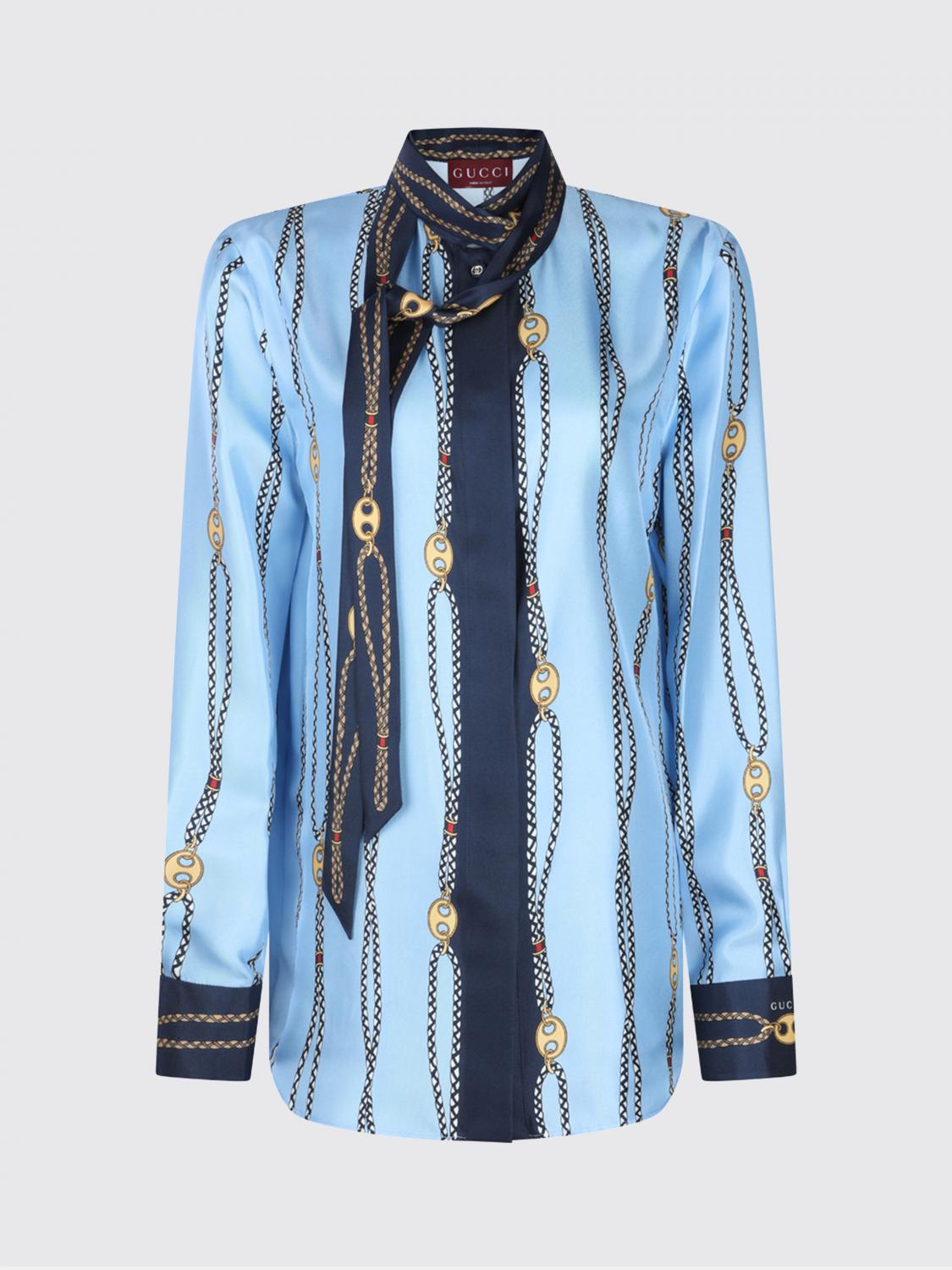 Gucci Shirt Woman Gnawed Blue GUCCI