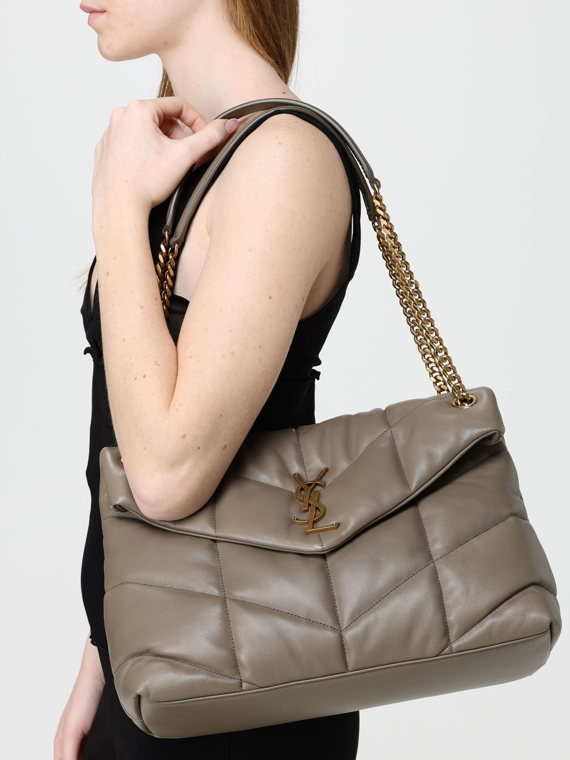 Saint Laurent Shoulder Bag Woman Beige SAINT LAURENT