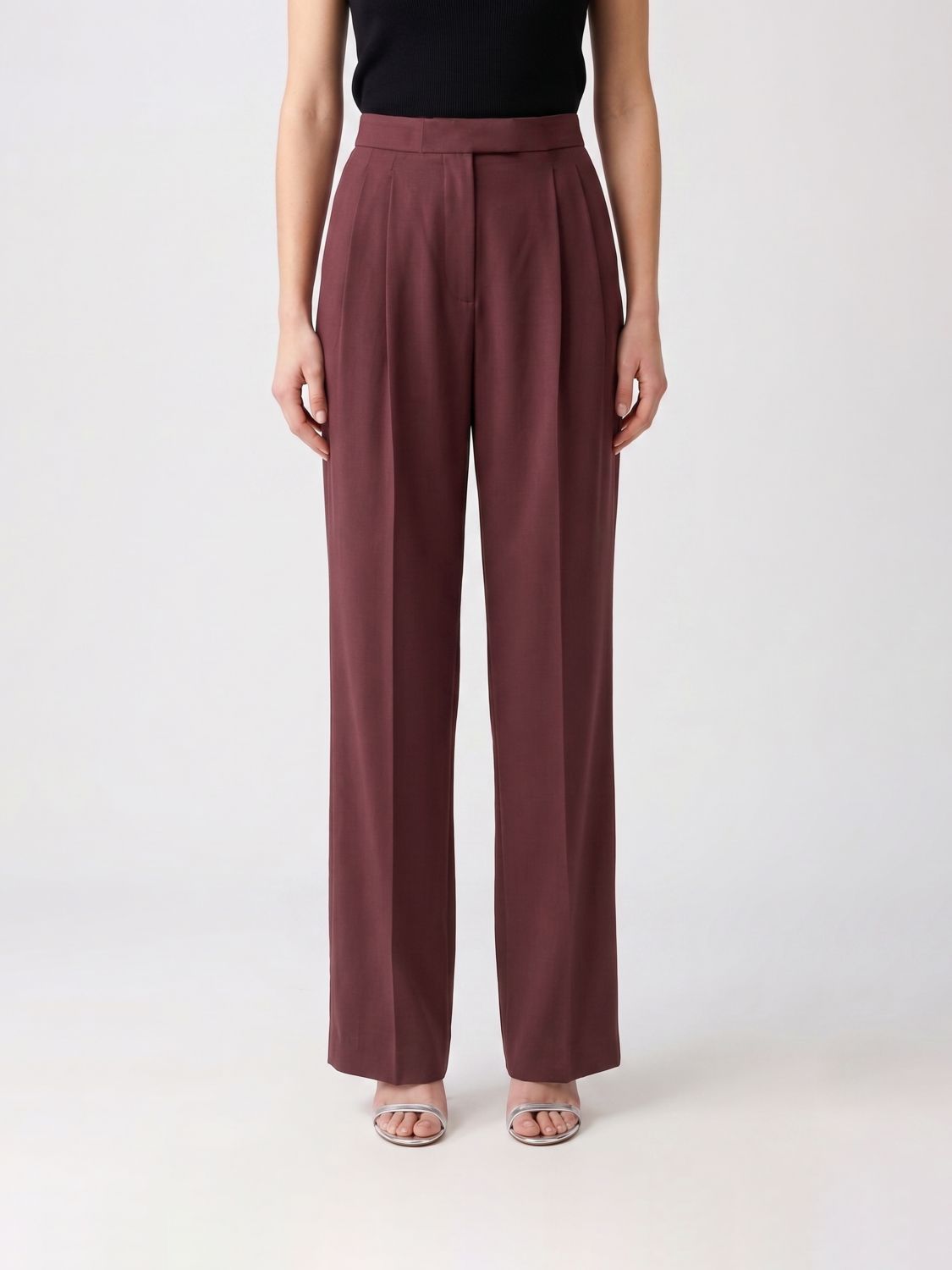 Saint Laurent Pants Woman Burgundy SAINT LAURENT