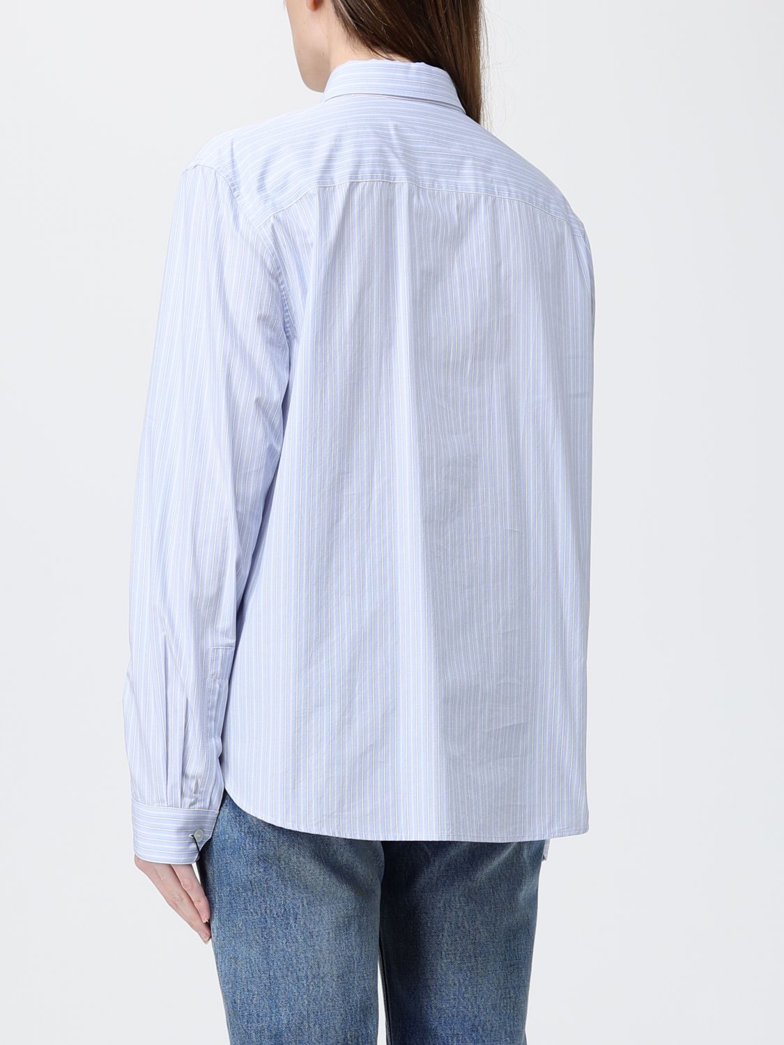 Saint Laurent Shirt Woman Gnawed Blue SAINT LAURENT