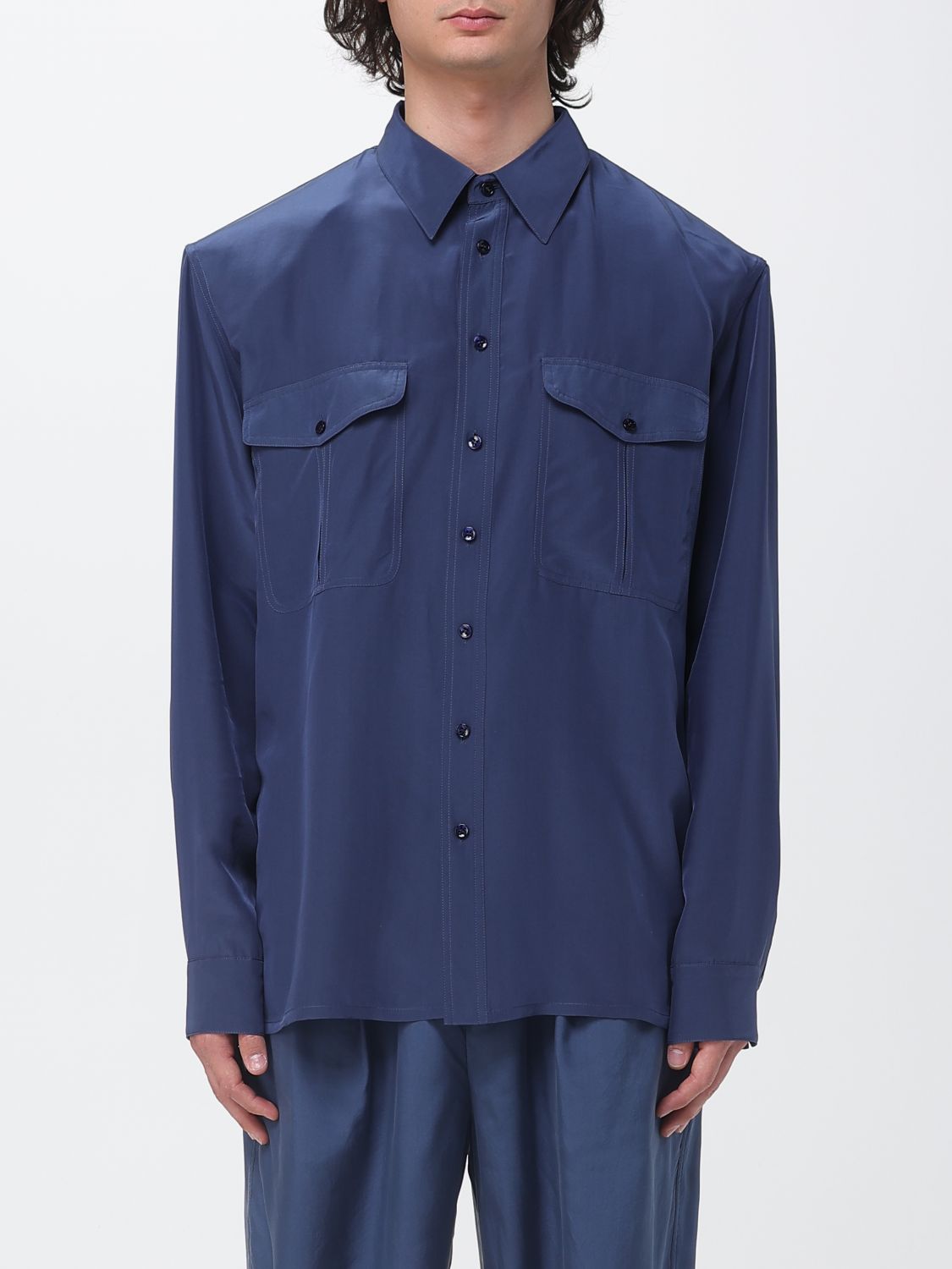 Saint Laurent Shirt Men Blue SAINT LAURENT
