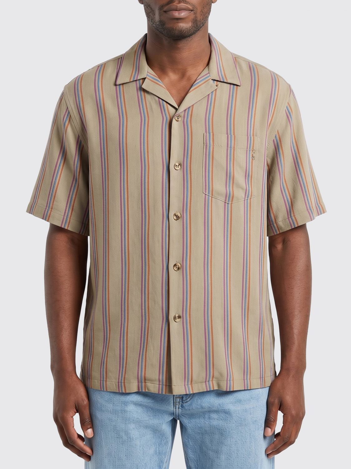 Saint Laurent Shirt Men Dove Grey SAINT LAURENT
