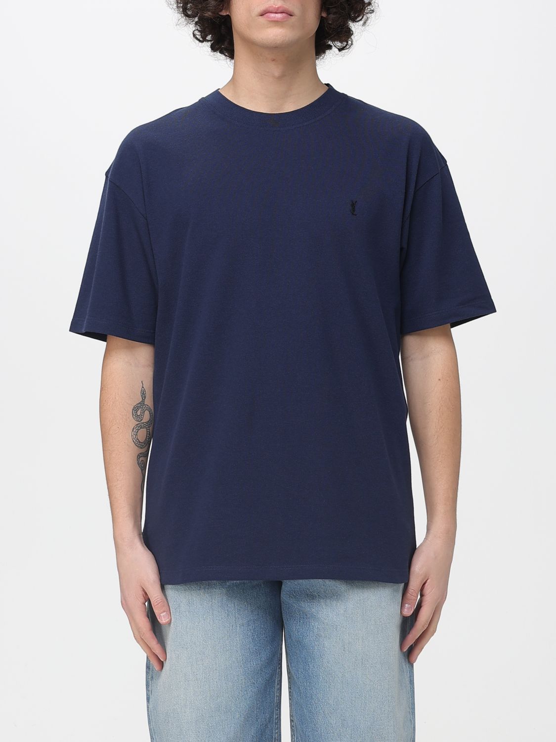 Saint Laurent T-Shirt Men Blue SAINT LAURENT