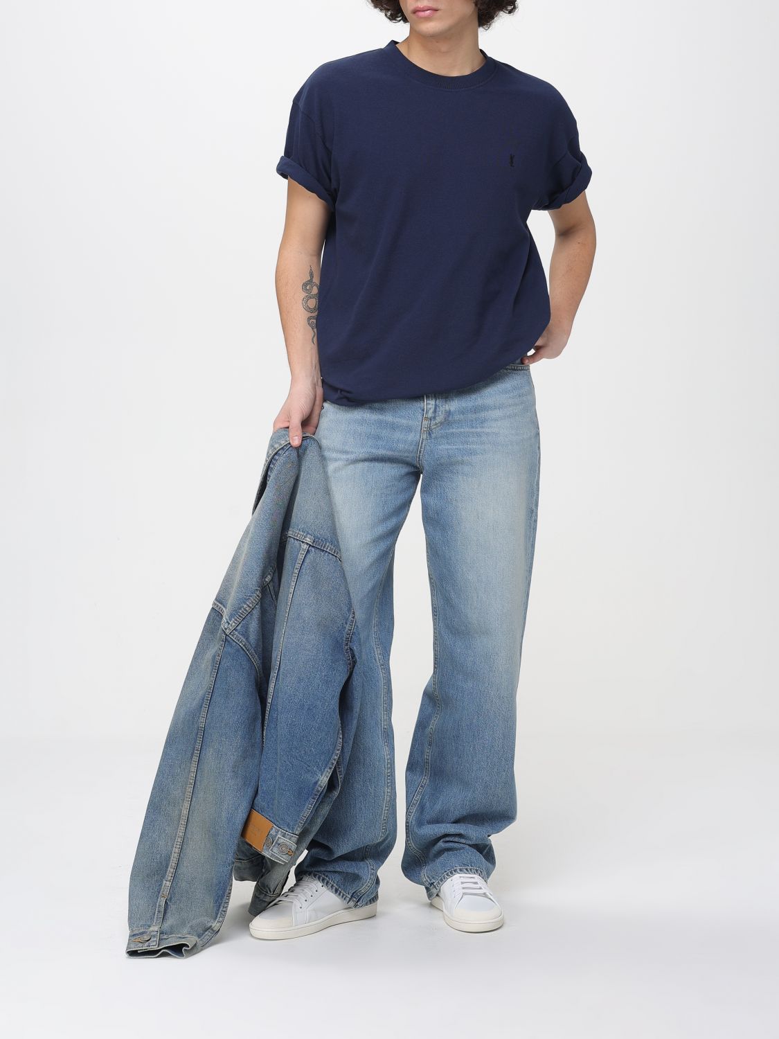 Saint Laurent T-Shirt Men Blue SAINT LAURENT