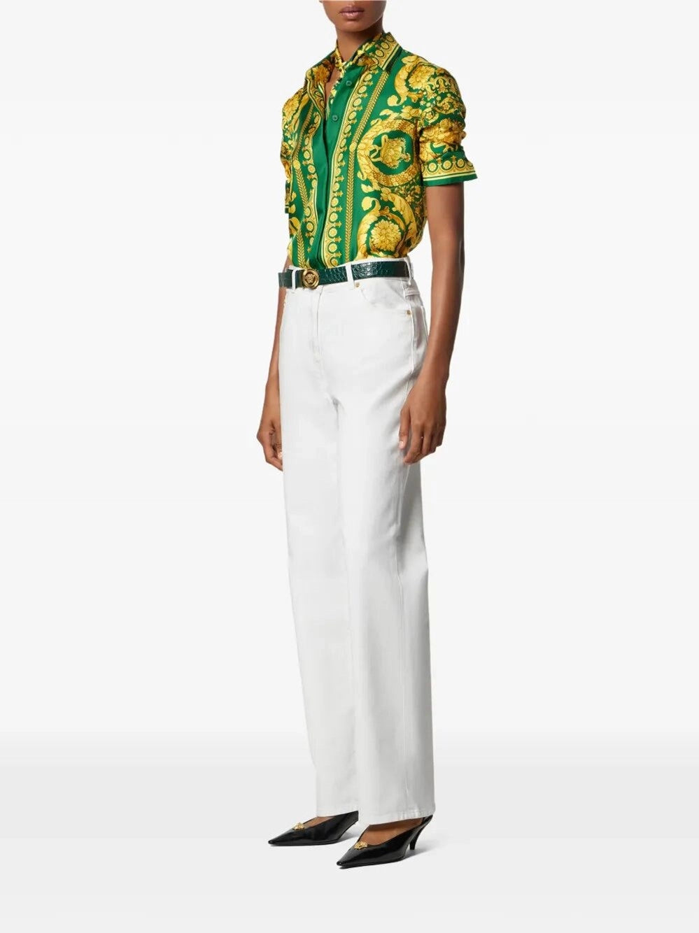 Versace Women Formal Shirt With `Baroque Heritage` Print VERSACE