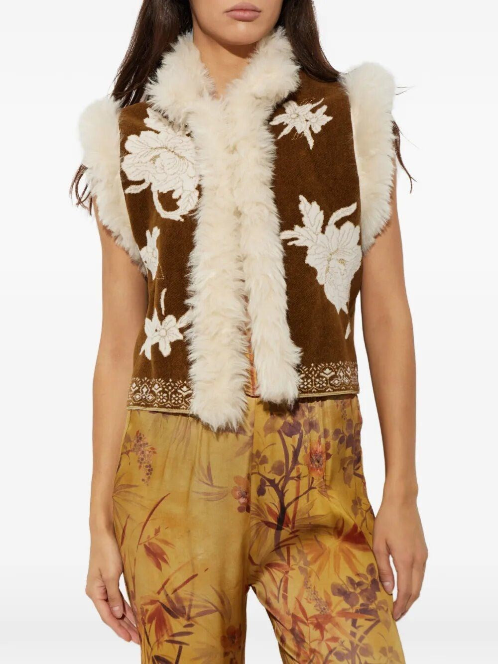 Forte_Forte Women "The Lotus" Eco Fur Jacquard Chenille Vest FORTE FORTE