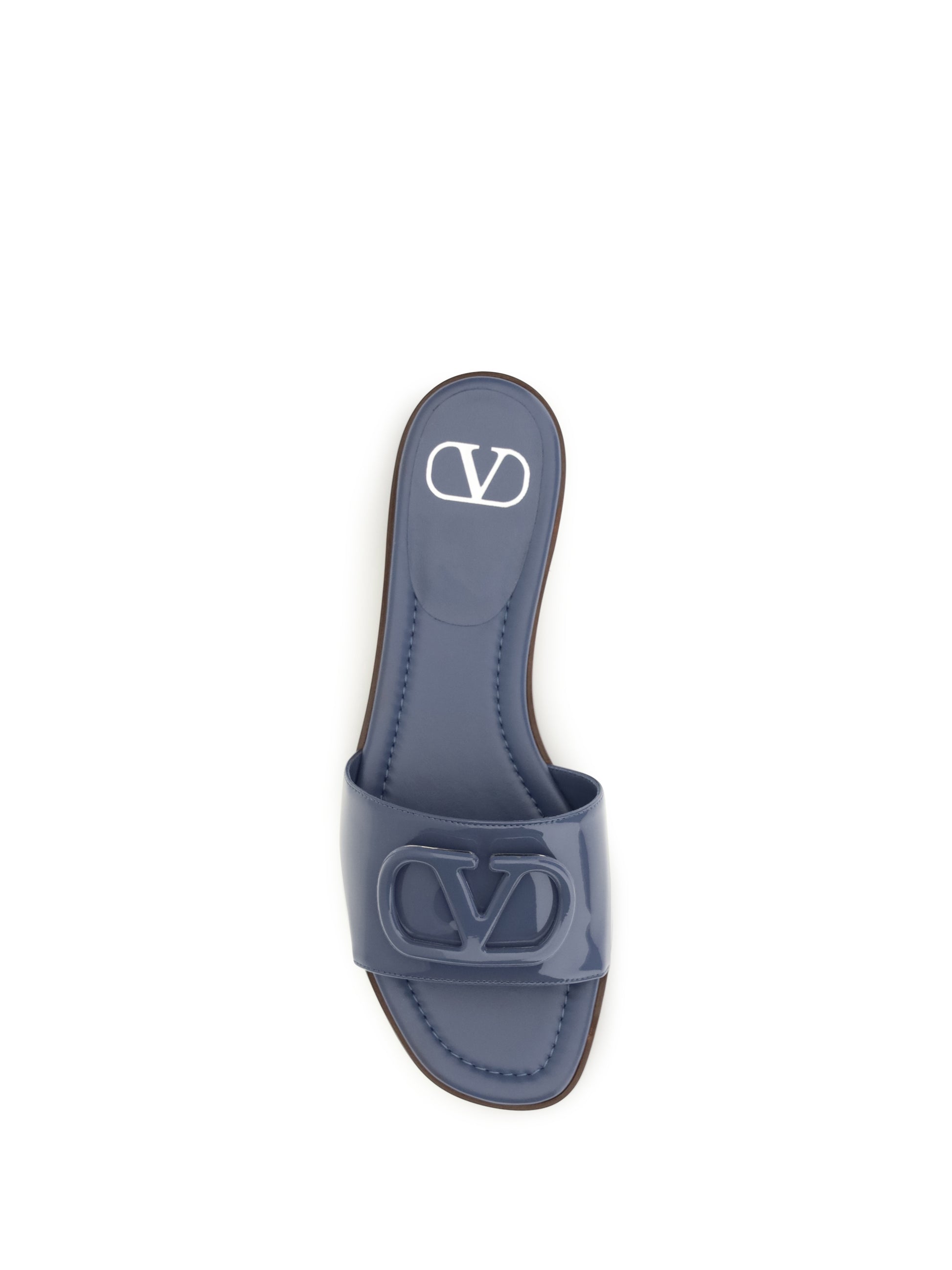 Valentino Garavani Women Vlogo Patent Leather Slide Sandals VALENTINO GARAVANI