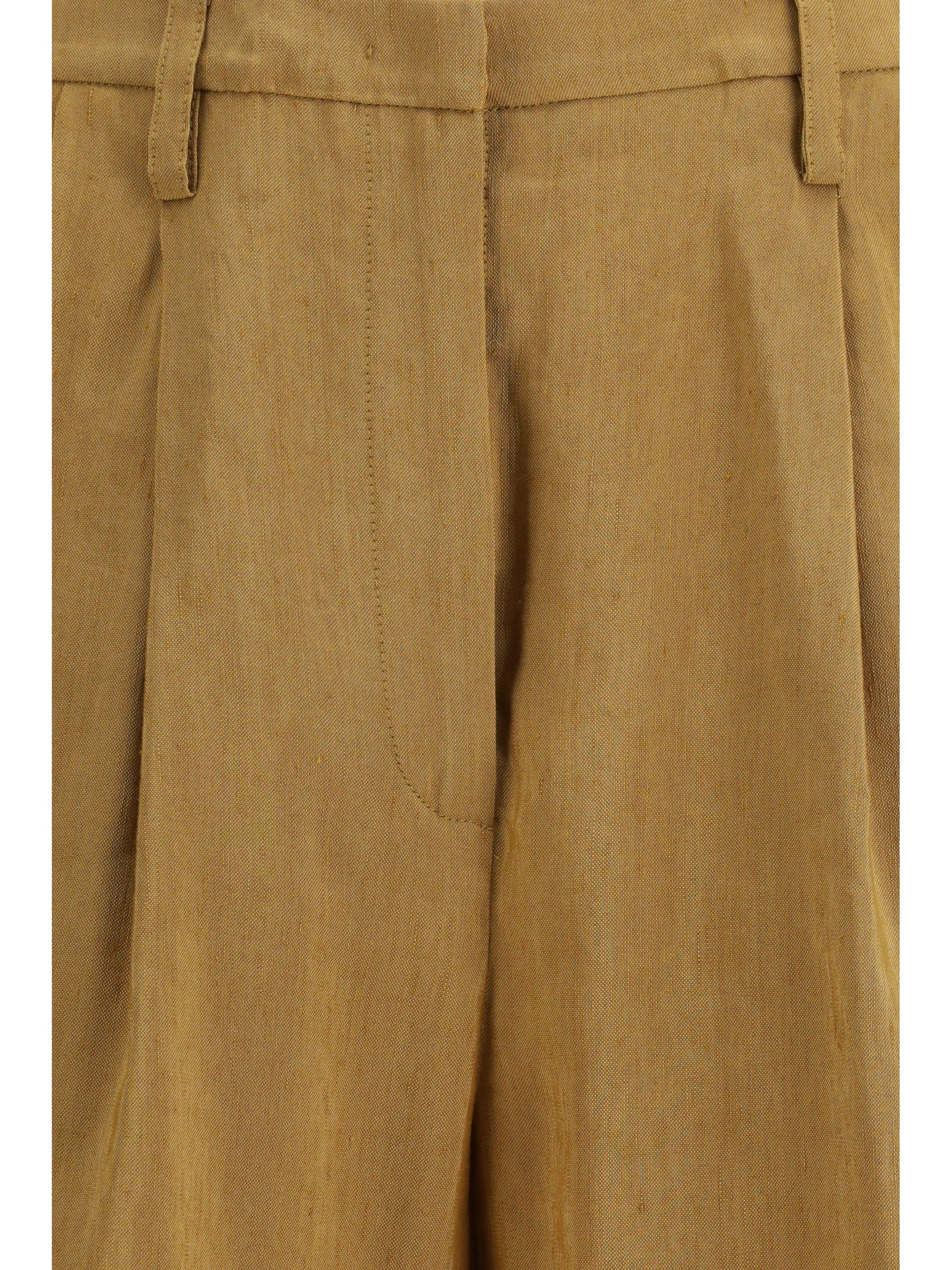 Forte_Forte Women Slubbed Linen And Viscose Bermuda Shorts With Hook And Zip Closure FORTE FORTE