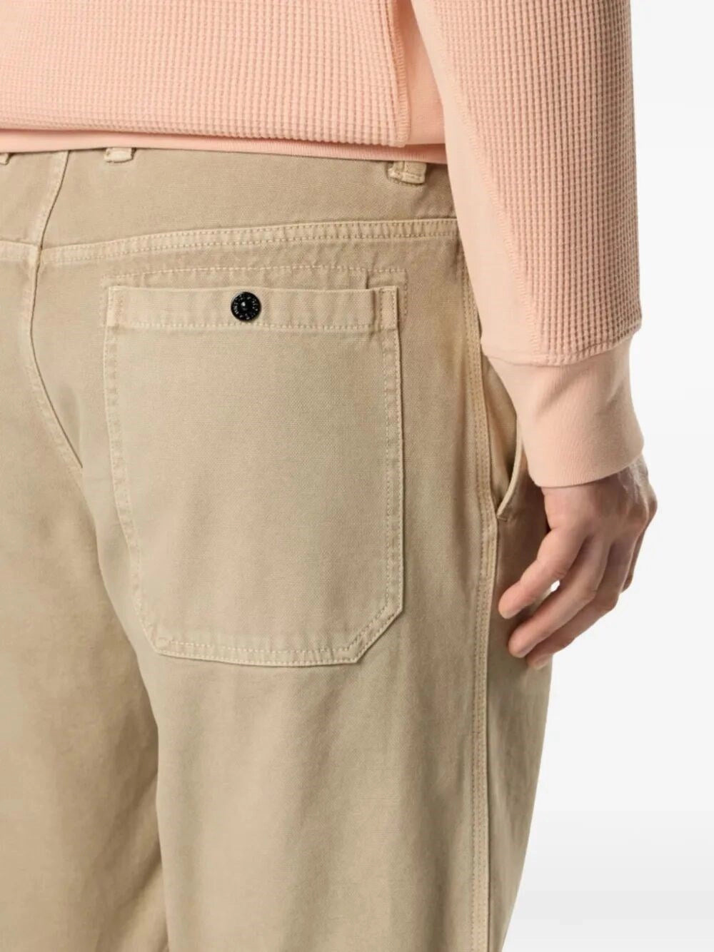 Stone Island Men Organic Panama Cotton `Old` Effect Pants STONE ISLAND