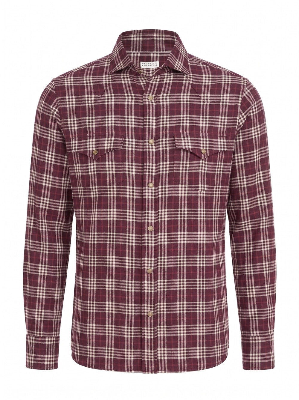 Brunello Cucinelli Men Cotton And Lyocell Tartan Flannel Shirt BRUNELLO CUCINELLI