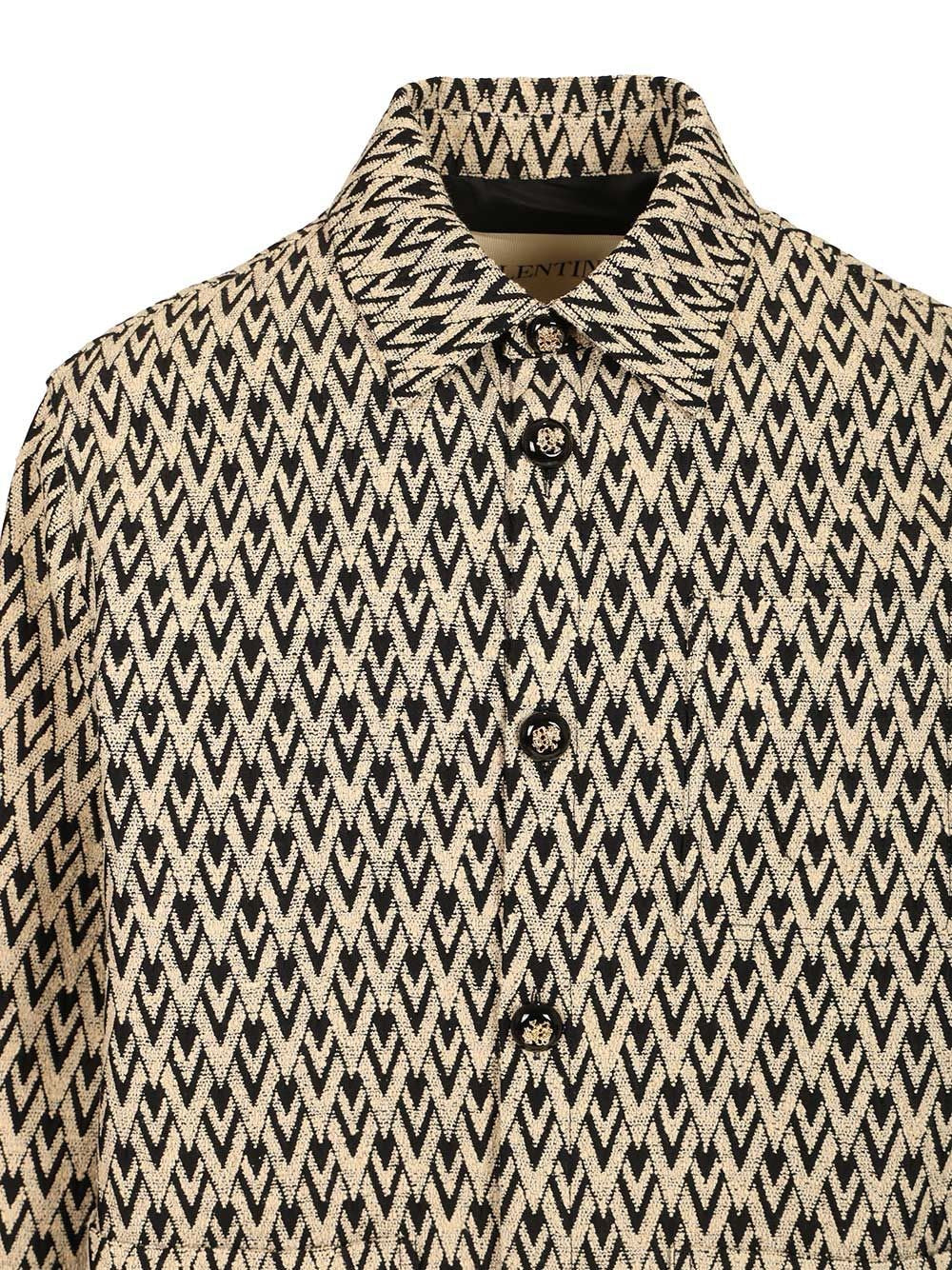 Valentino Garavani Men Toute La V Jacquard Cotton Blend Jacket VALENTINO GARAVANI