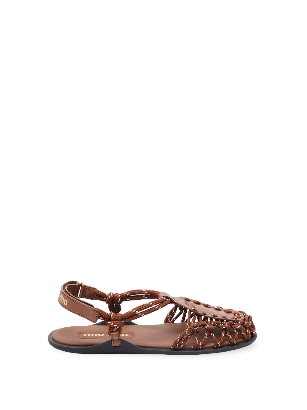 Miu Miu Women Flat Cord And Leather Sandals MIU MIU
