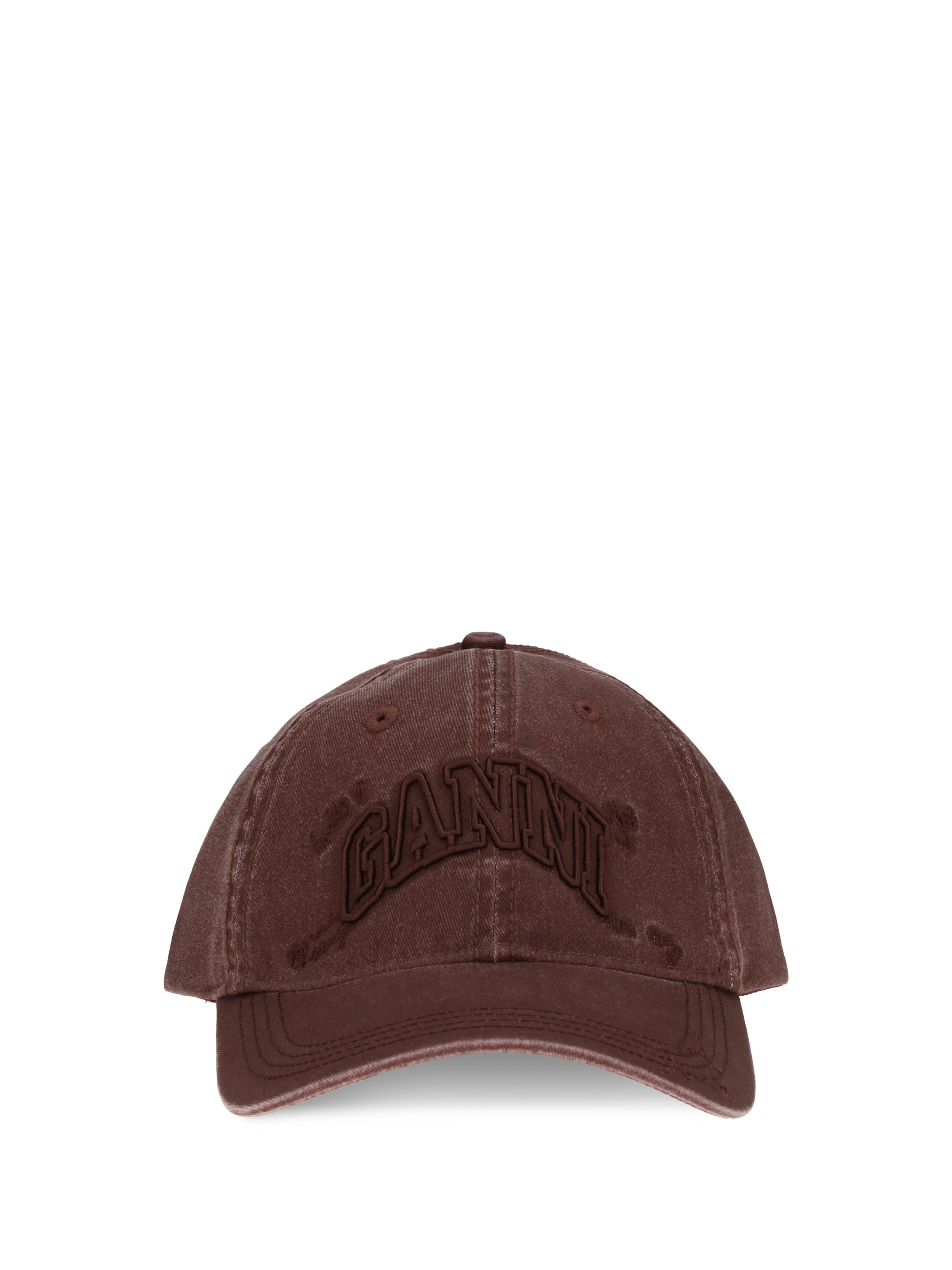 Ganni Women Cotton Baseball Cap With Embroidered Logo GANNI