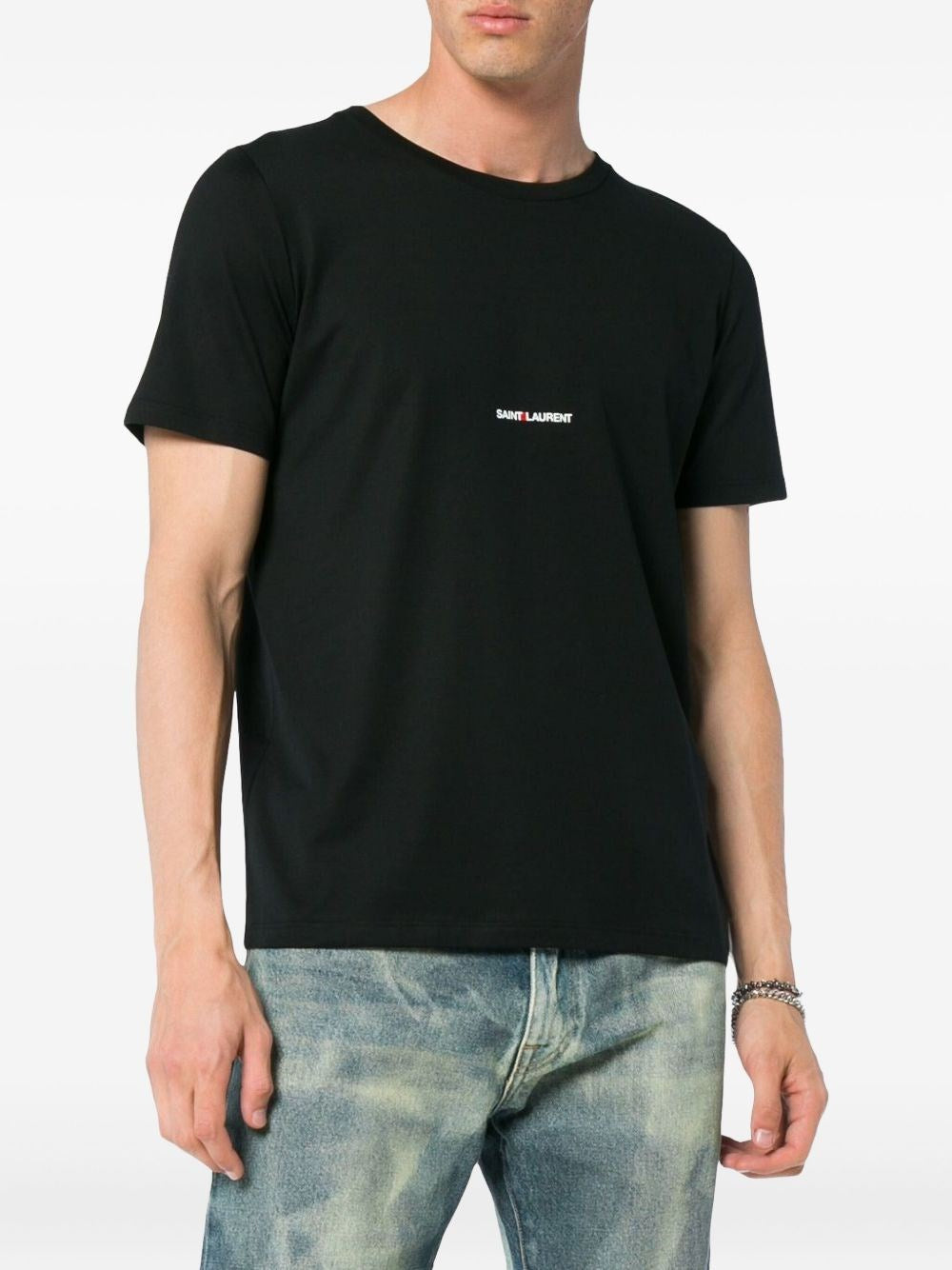 Saint Laurent Men T-Shirt Classique Crewneck Short Sleeve With Logo SAINT LAURENT