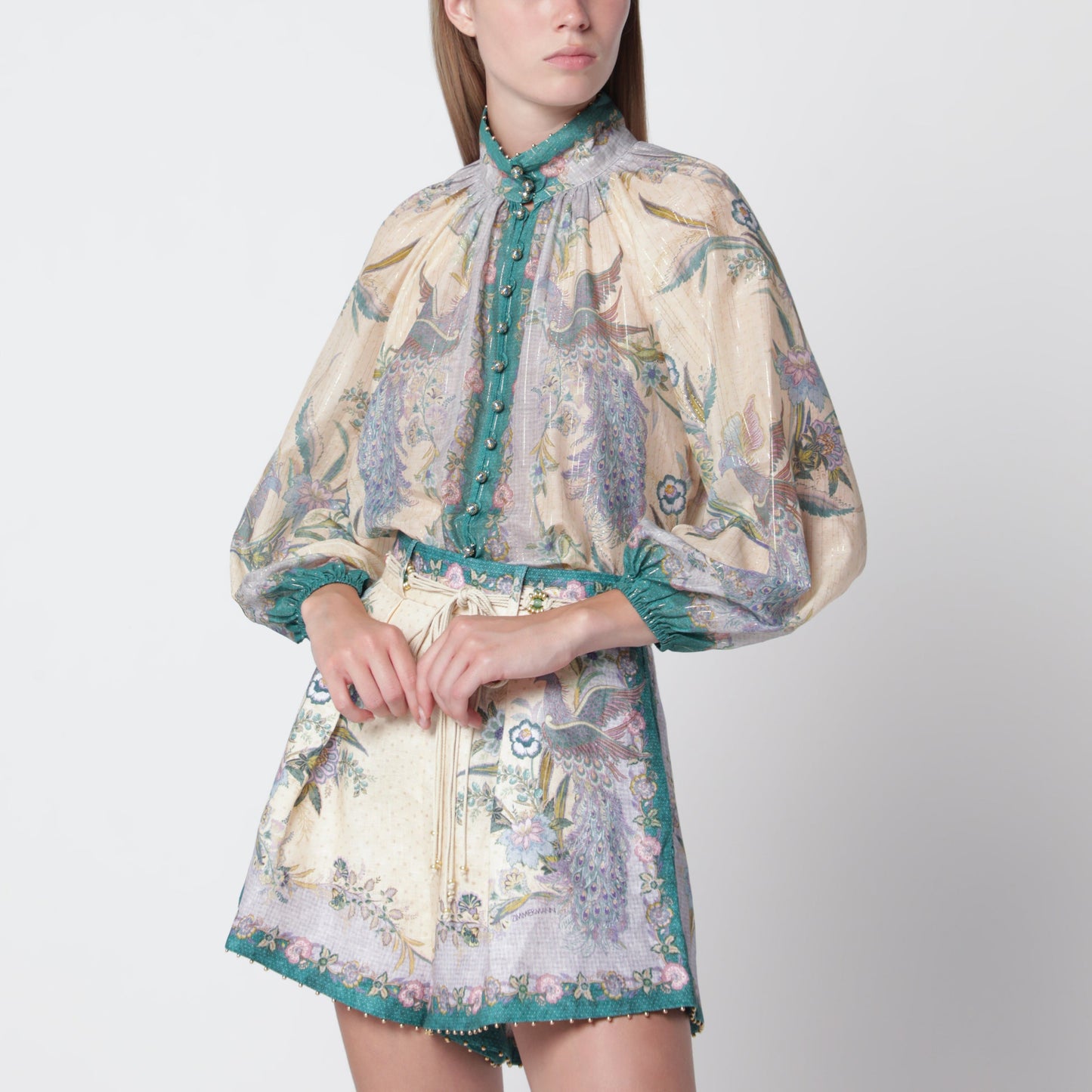 Zimmermann Cream Cotton And Silk Indra Shirt Women ZIMMERMANN