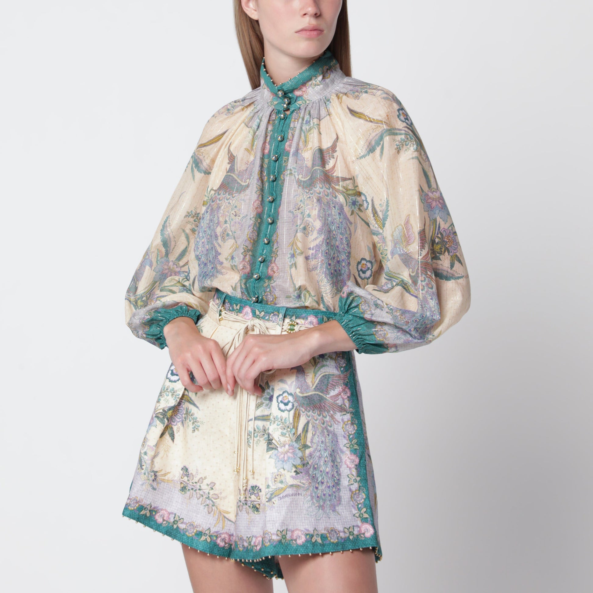 Zimmermann Cream Cotton And Silk Indra Shirt Women ZIMMERMANN