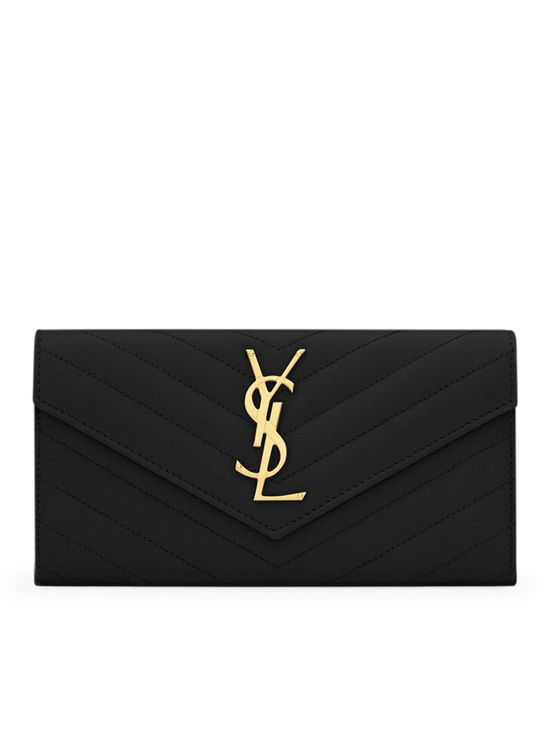 Saint Laurent Women Large Cassandre Matelassé Flap Wallet In Grain De Poudre Embossed Leather SAINT LAURENT