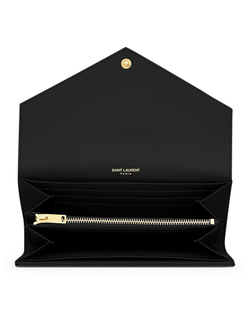 Saint Laurent Women Large Cassandre Matelassé Flap Wallet In Grain De Poudre Embossed Leather SAINT LAURENT