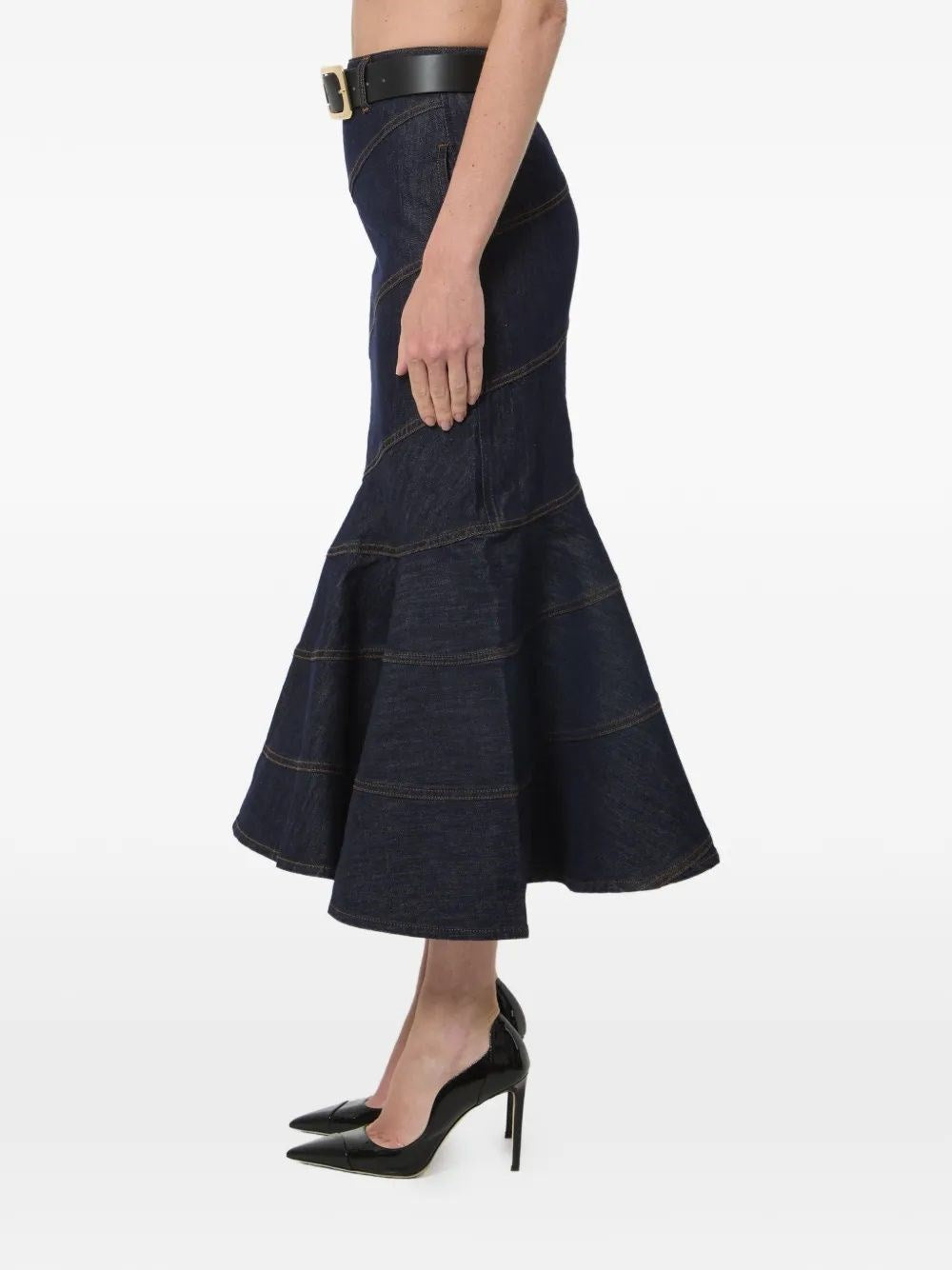 Self-Portrait Women Midi Skirt With Belt SELF-PORTRAIT