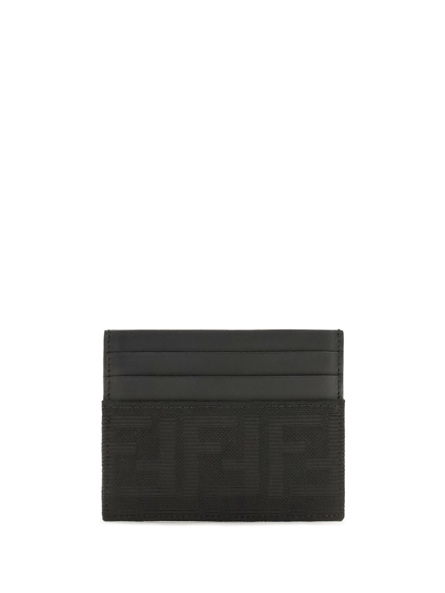 Fendi Men Ff Jacquard And Leather Card Holder FENDI