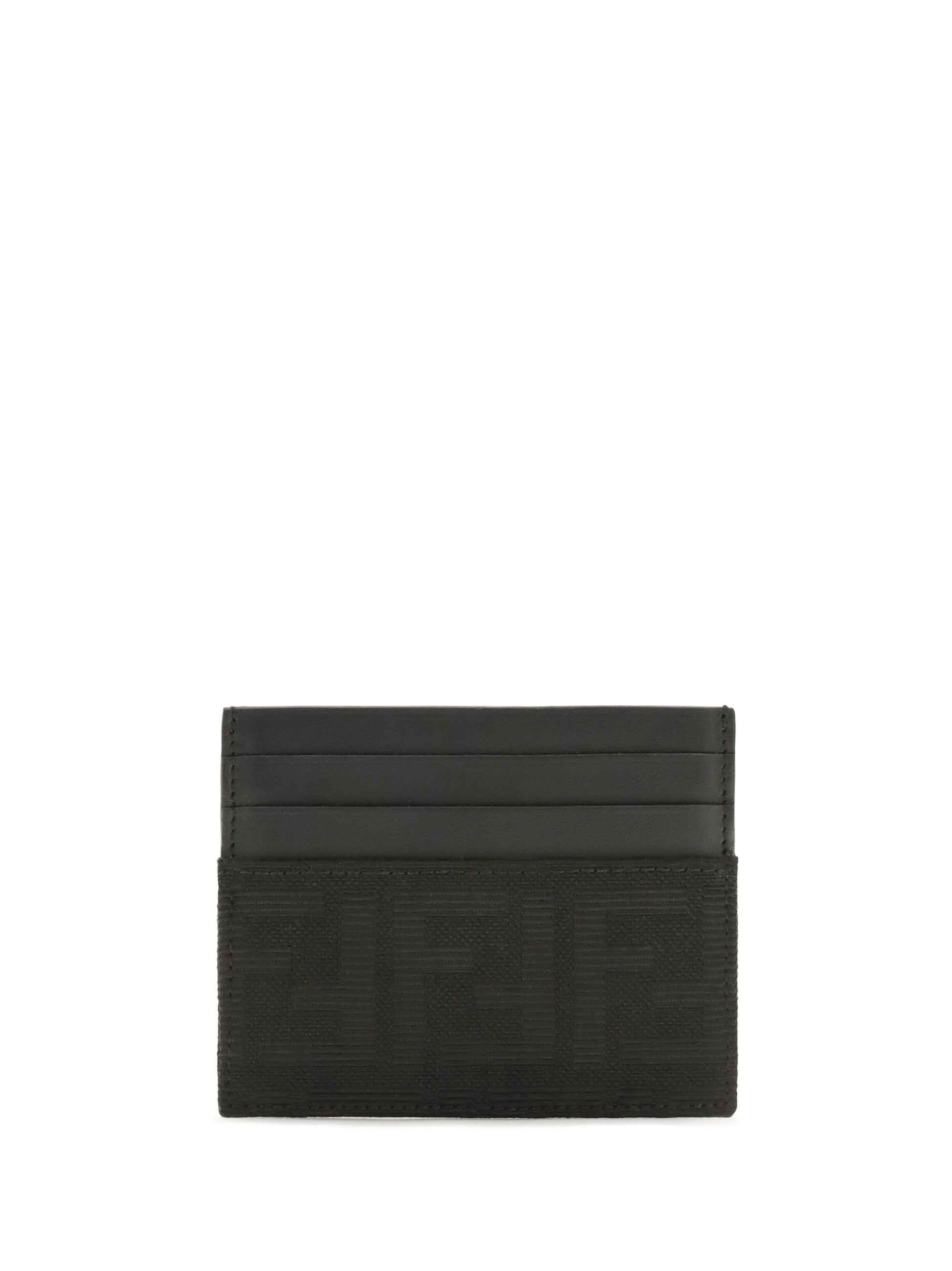Fendi Men Ff Jacquard And Leather Card Holder FENDI