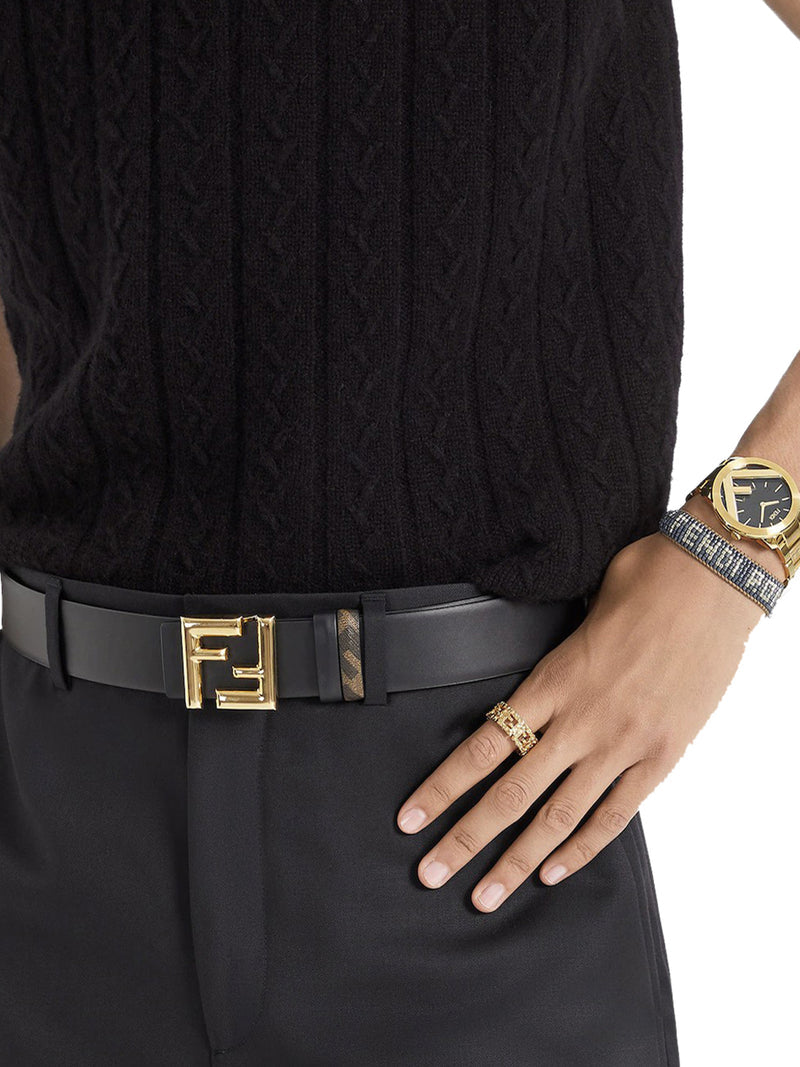Fendi Men Ff Rounded Reversible Belt FENDI