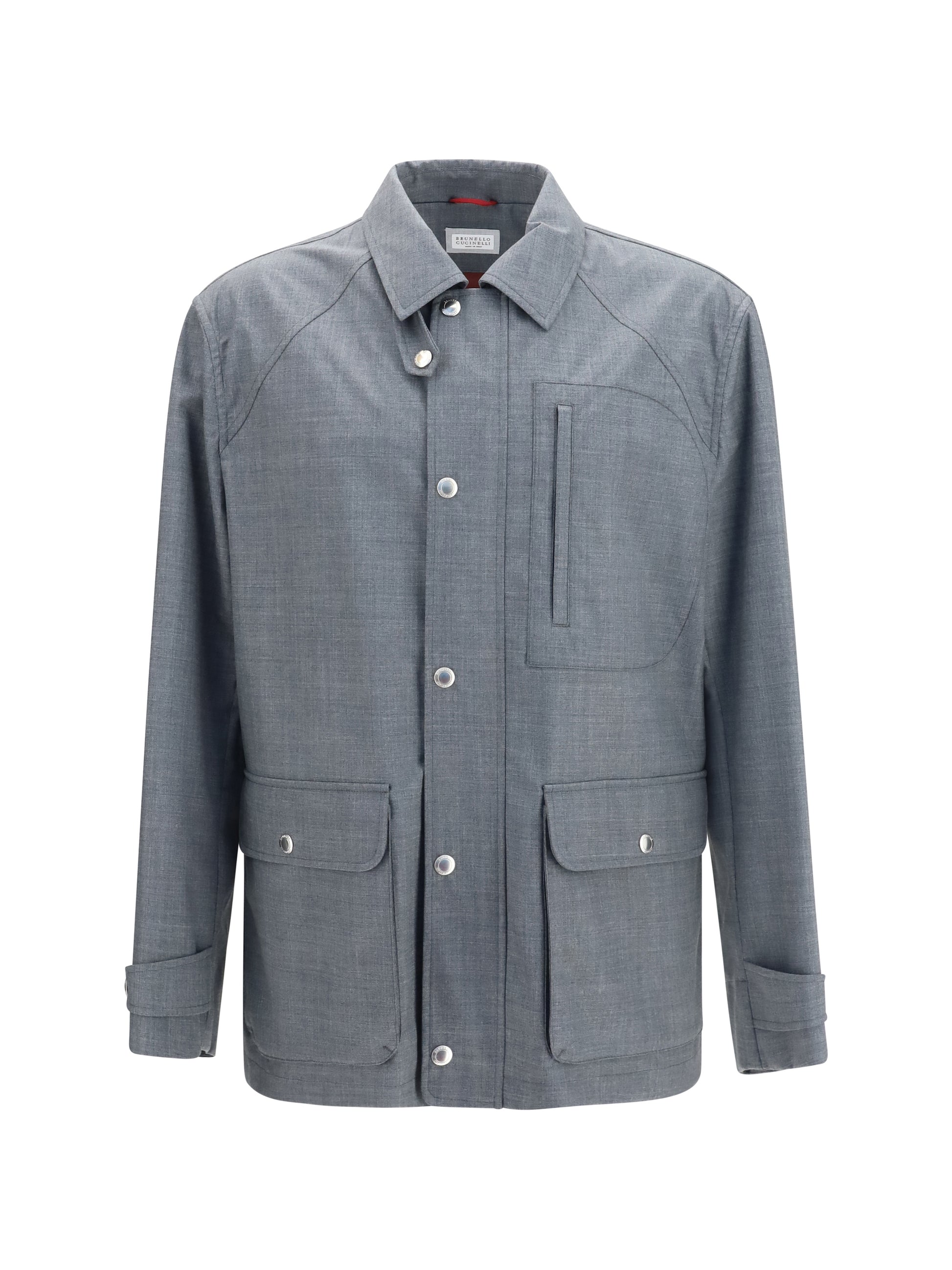 Brunello Cucinelli Men Virgin Wool Jacket With Pockets BRUNELLO CUCINELLI