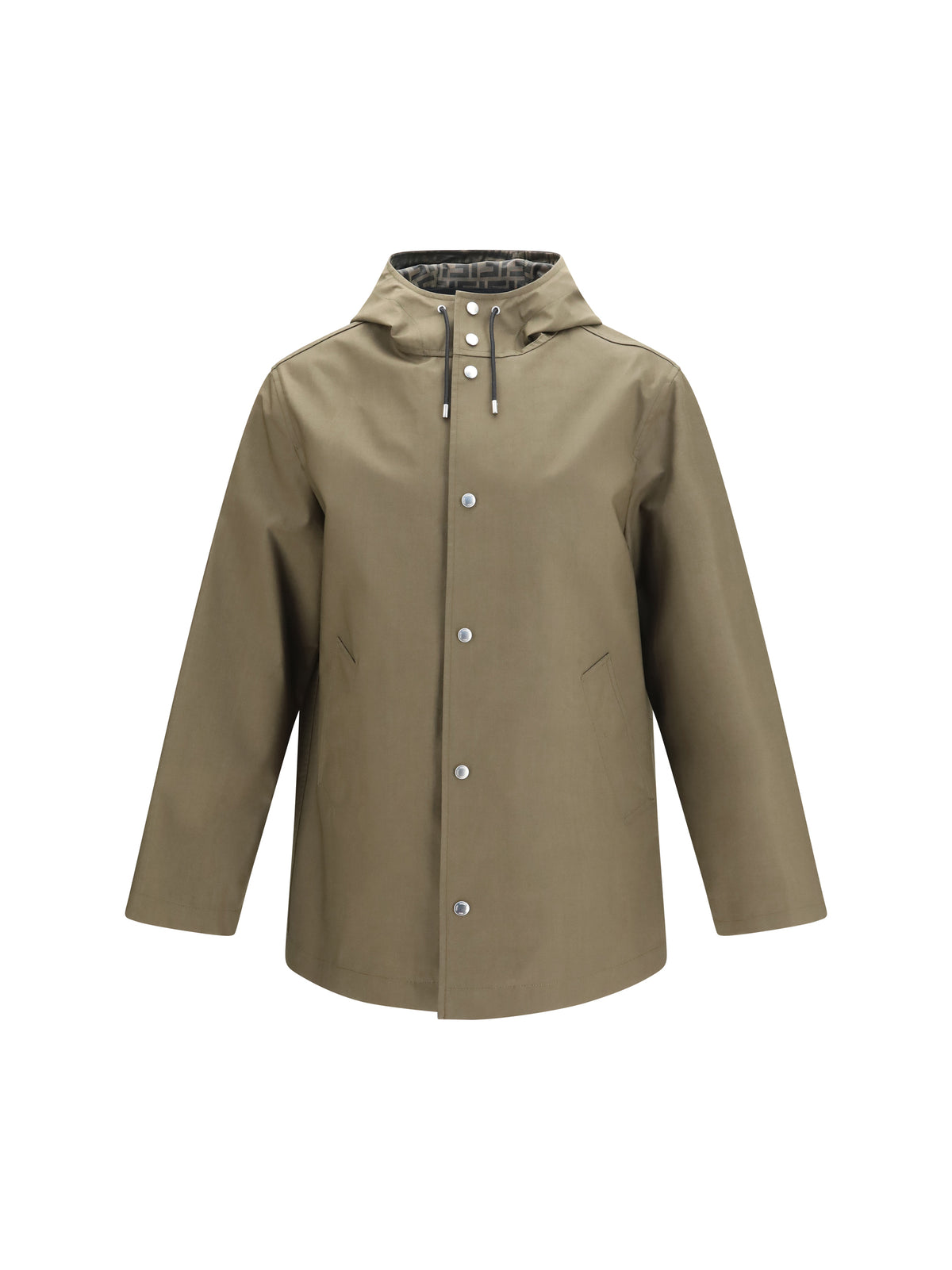 Fendi Men Mackintosh Fabric Hooded Jacket FENDI