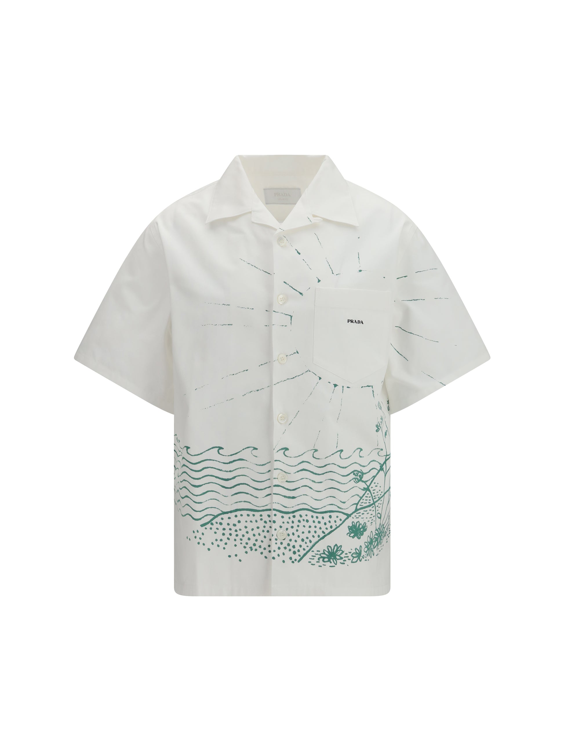 Prada Men Oversized Wave Print Shirt PRADA