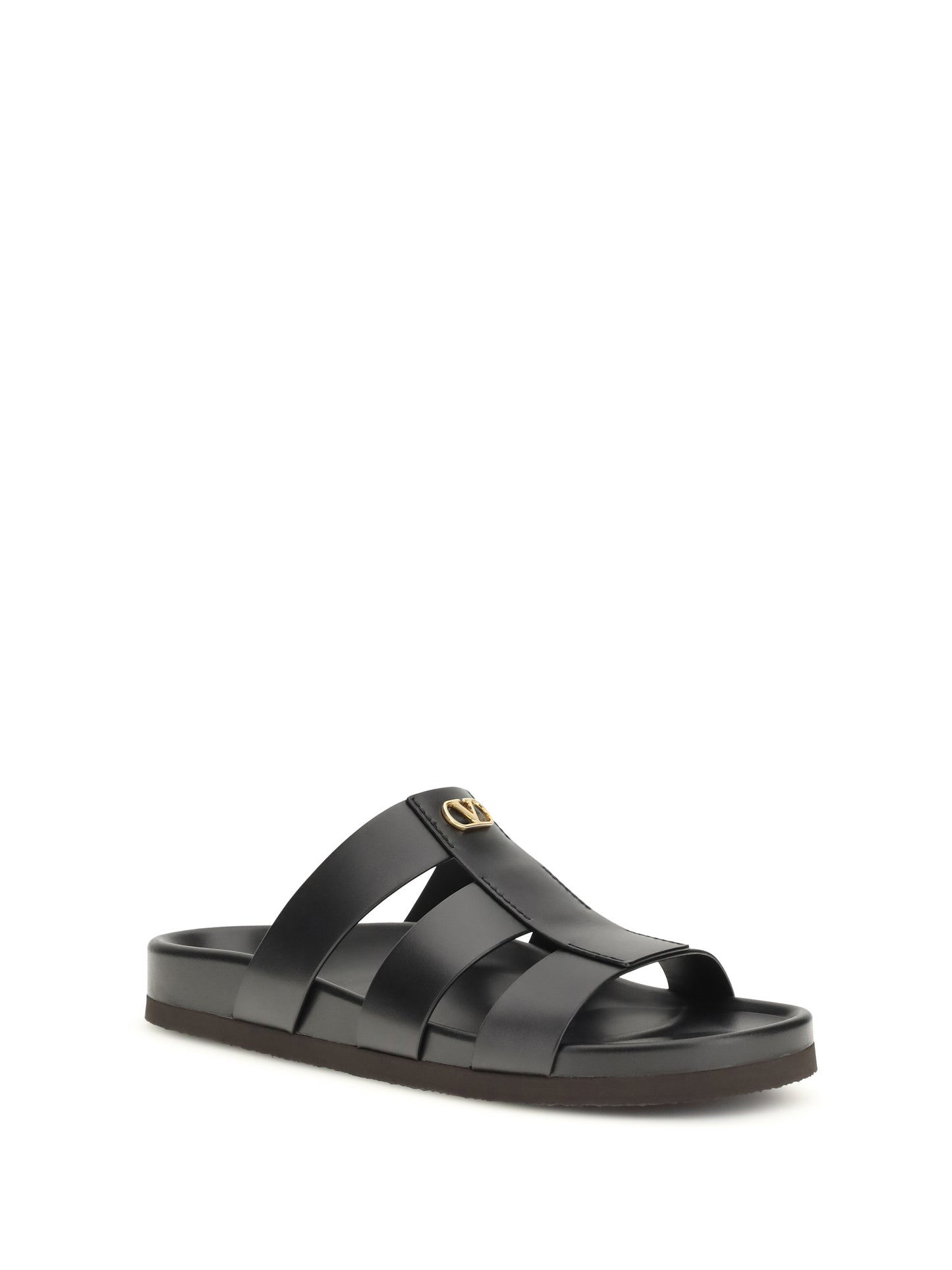 Valentino Garavani Men Studshield Leather Slide Sandals VALENTINO GARAVANI