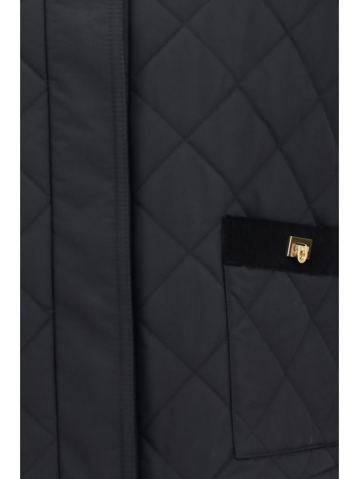 Ferragamo Women Padded Jacket With Gancini Buckles FERRAGAMO