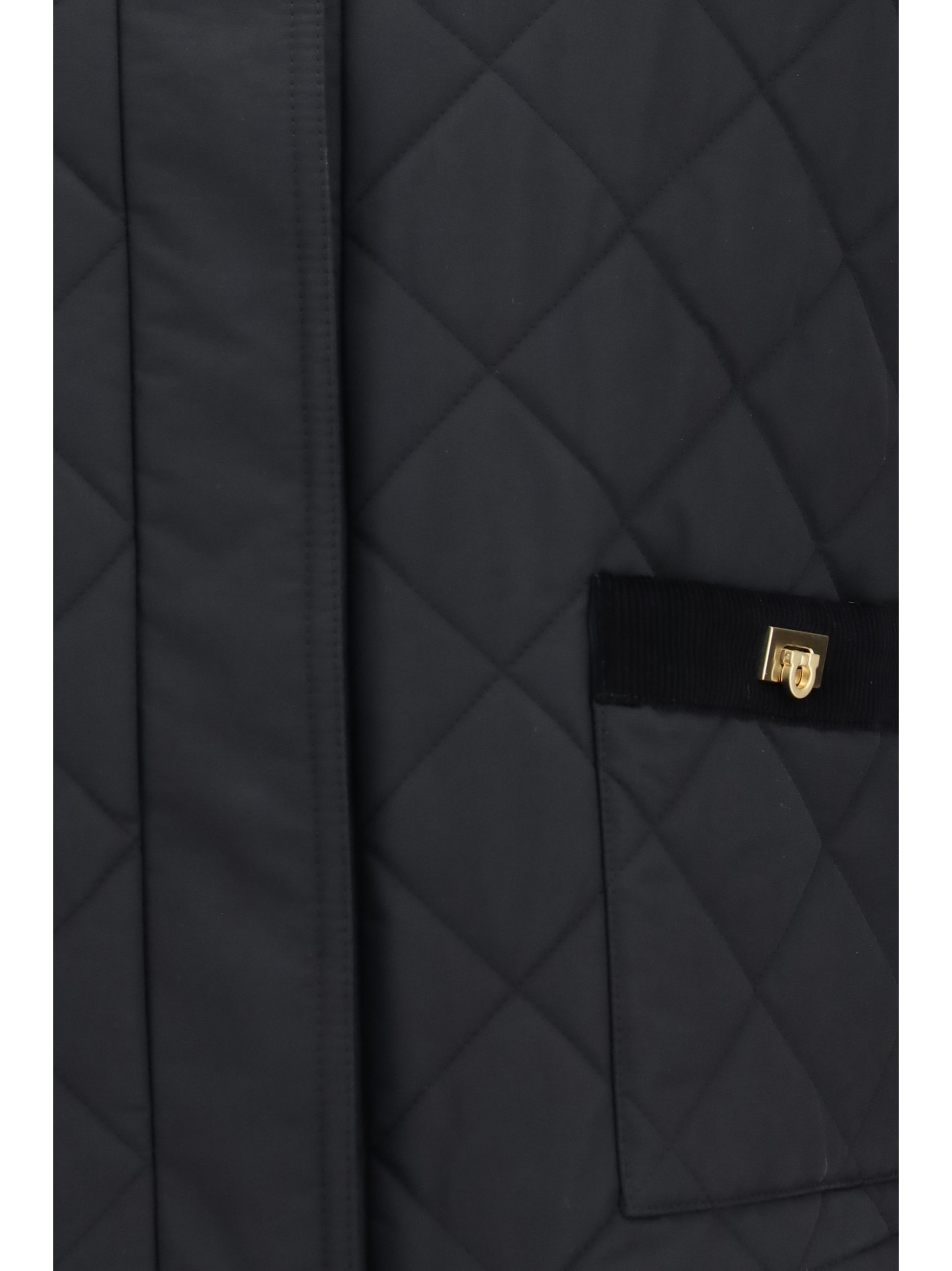 Ferragamo Women Padded Jacket With Gancini Buckles FERRAGAMO