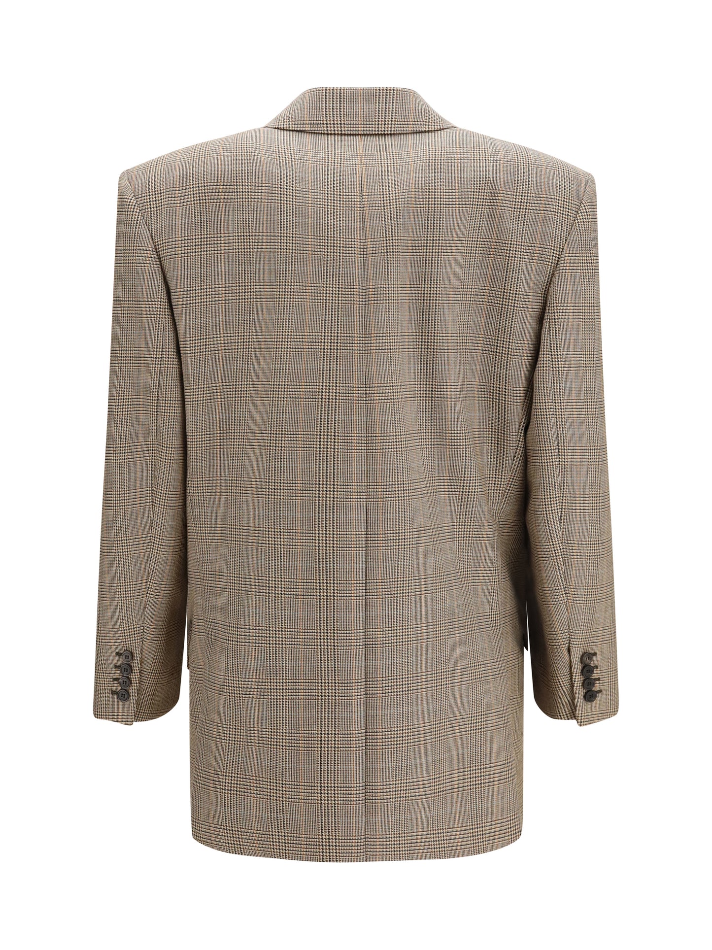 Saint Laurent Women Prince Of Wales Houndstooth Wool Blazer SAINT LAURENT