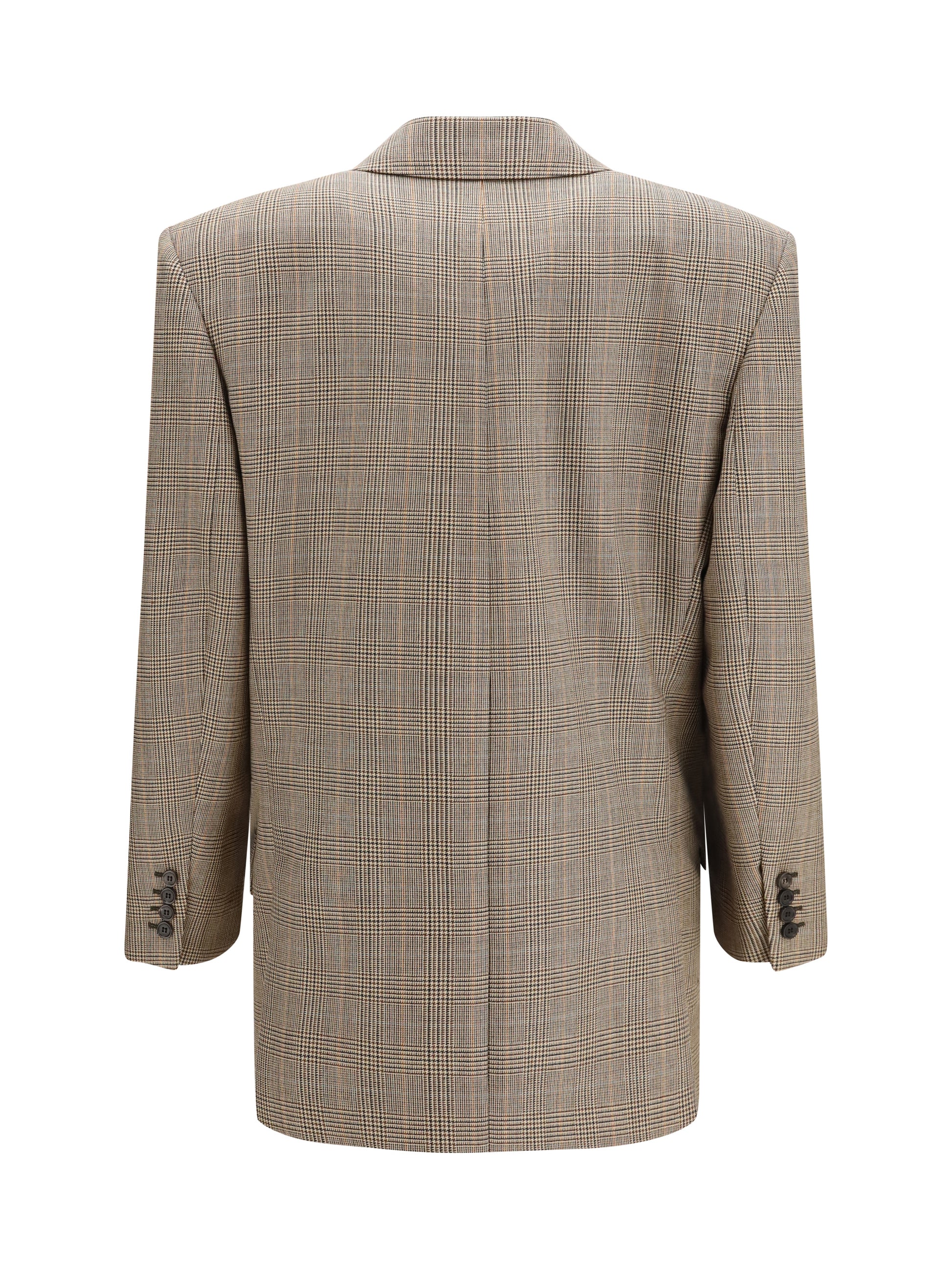 Saint Laurent Women Prince Of Wales Houndstooth Wool Blazer SAINT LAURENT